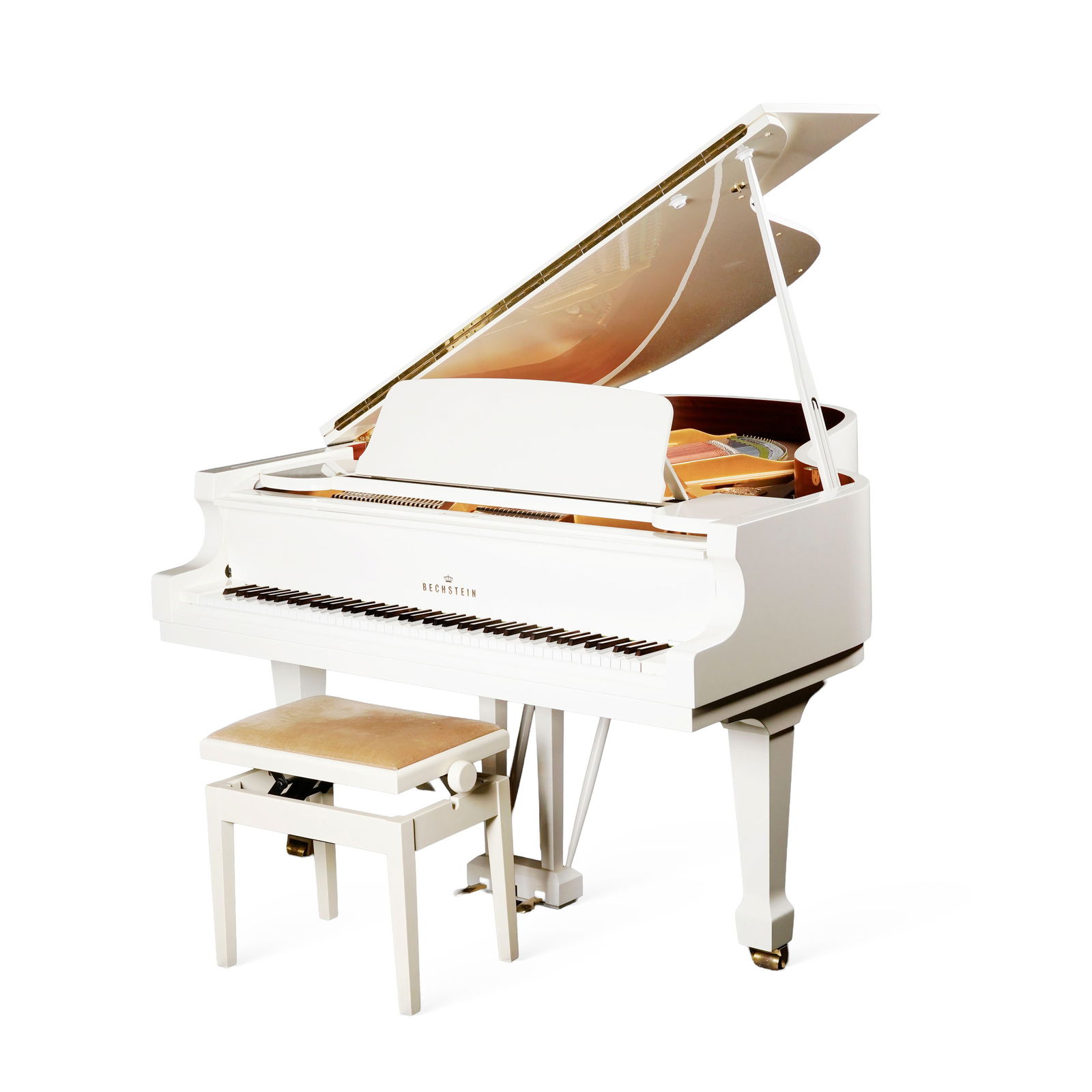 Piano à queue de la manufacture Bechstein à Berlin, modèle 190 cm, date de fabricatio: Piano à queue de la manufacture Bechstein à Berlin, modèle 190 cm, date de fabrication fin 2005 (numéro de série 193927), laqué blanc poli, 3 pédales, reposant sur