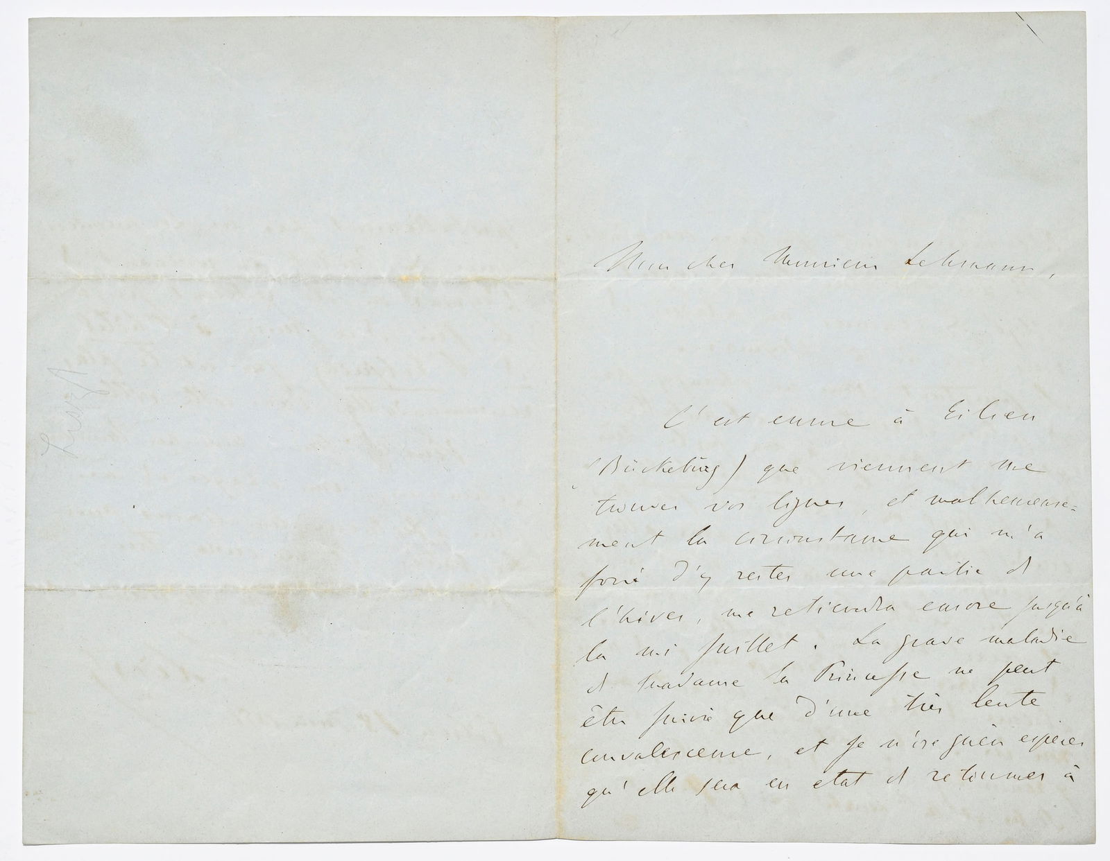 LISZT (Franz). Lettre autographe signée, adressée au peintre Lehmann, datée 1851, 3 p (1 of 2)