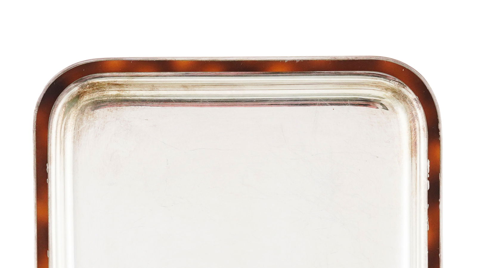 PUIFORCAT. Plateau à courrier en métal argenté, Paris, XXe s., décor effet é - 2