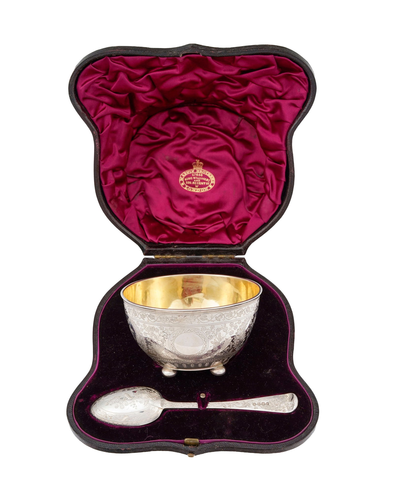 Ensemble de 4 salerons et cuillerons de style Rocaille en argent Minerve 1er titre et 1 bol et cuill - 5