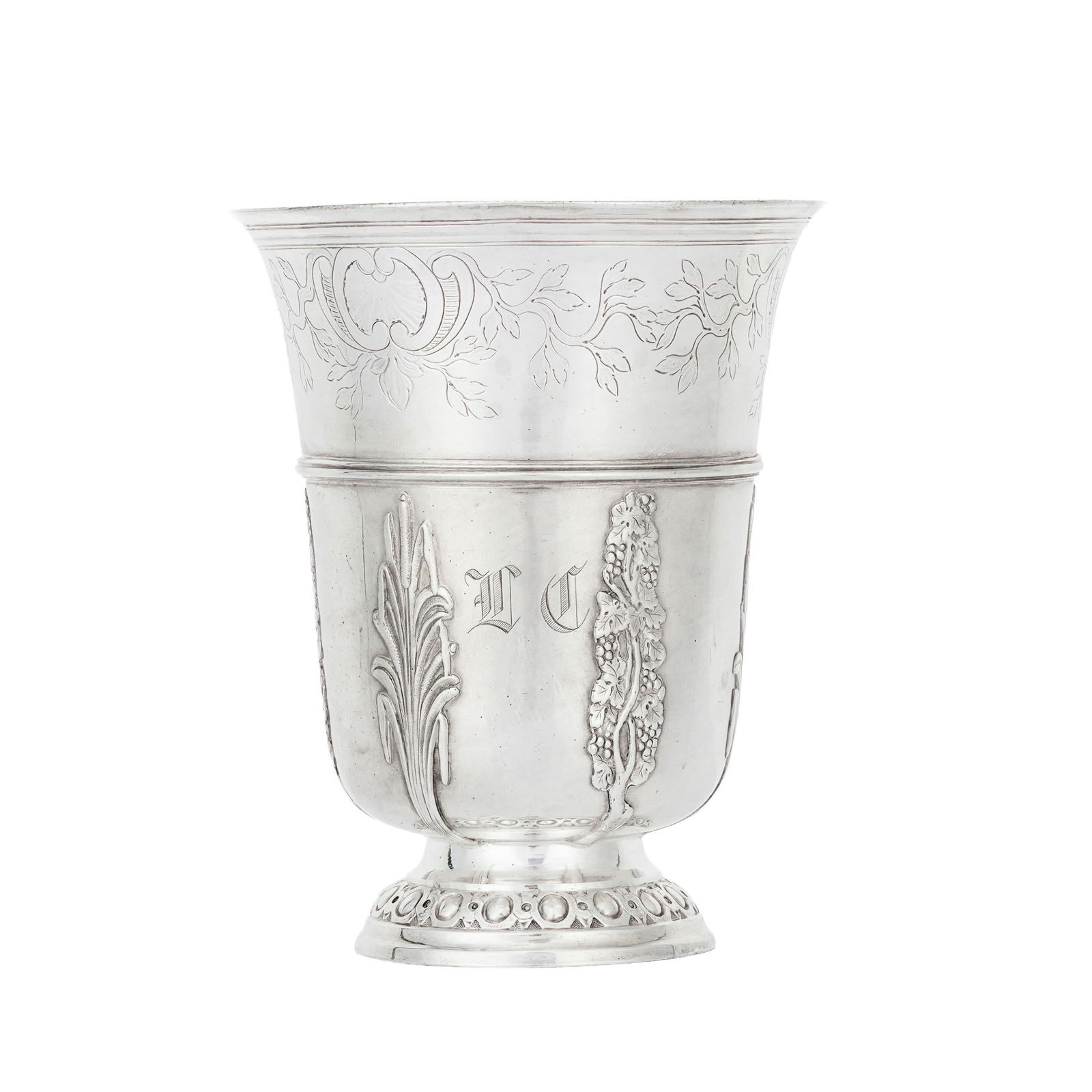 Timbale tulipe en argent, par Jacques de Brie, Paris, 3ème quart du XVIIIe s., à déco - 2