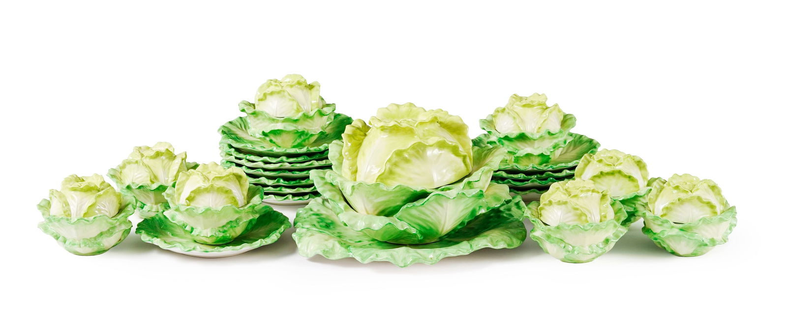 Partie de service "chou" en porcelaine, Italie, XXe s., Mottahedeh Stately Homes Sir Humphrey Wakefi (1 of 2)