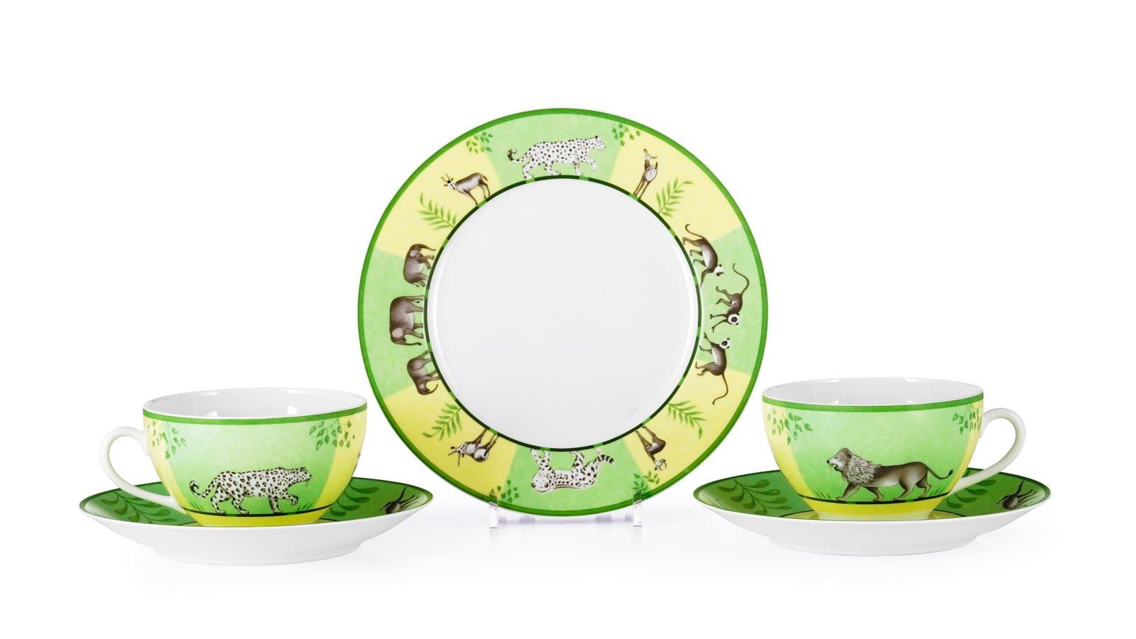 Partie de service à petit-déjeuner en porcelaine, Hermès, Paris, modèle Africa,  (1 of 2)