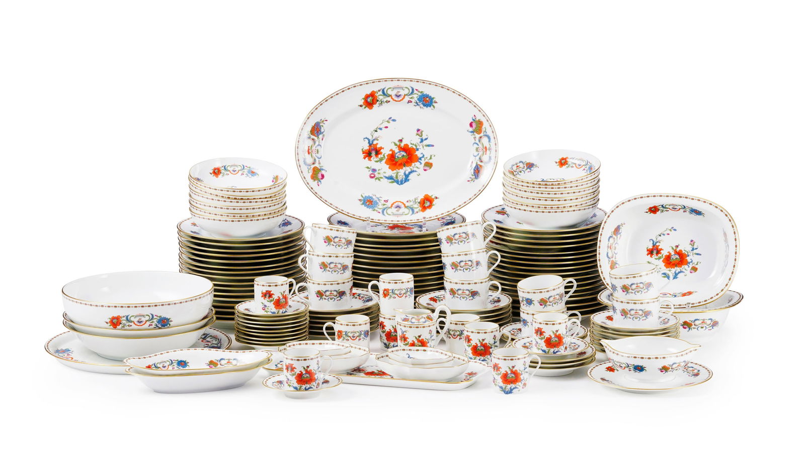 Partie de service à dîner en porcelaine de Limoges, manufacture Raynaud, modèle Vieux (1 of 3)