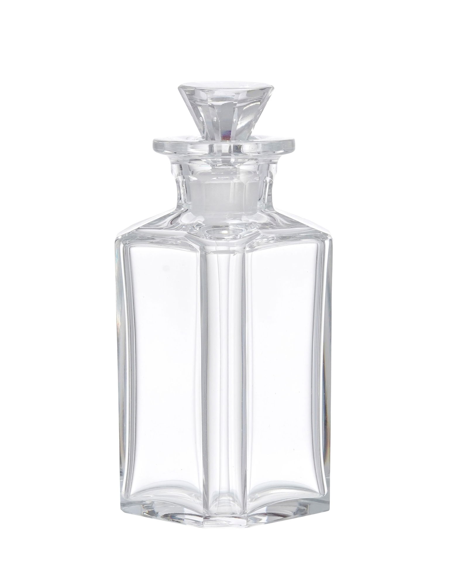 Carafe à pans coupés en cristal signée Val St-Lambert, h. 19,5 cm: Carafe à pans coupés en cristal signée Val St-Lambert, h. 19,5 cm Condition microéclat au bouchon