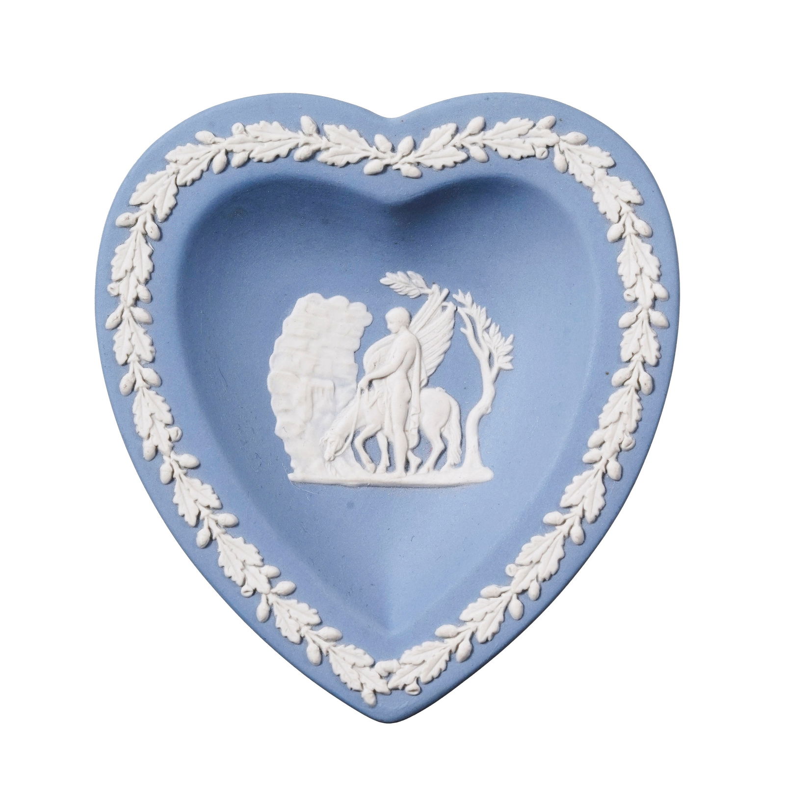 Ensemble de 3 pièces en biscuit bleu de Wedgwood, à décor blanc à l'antique, com - 2