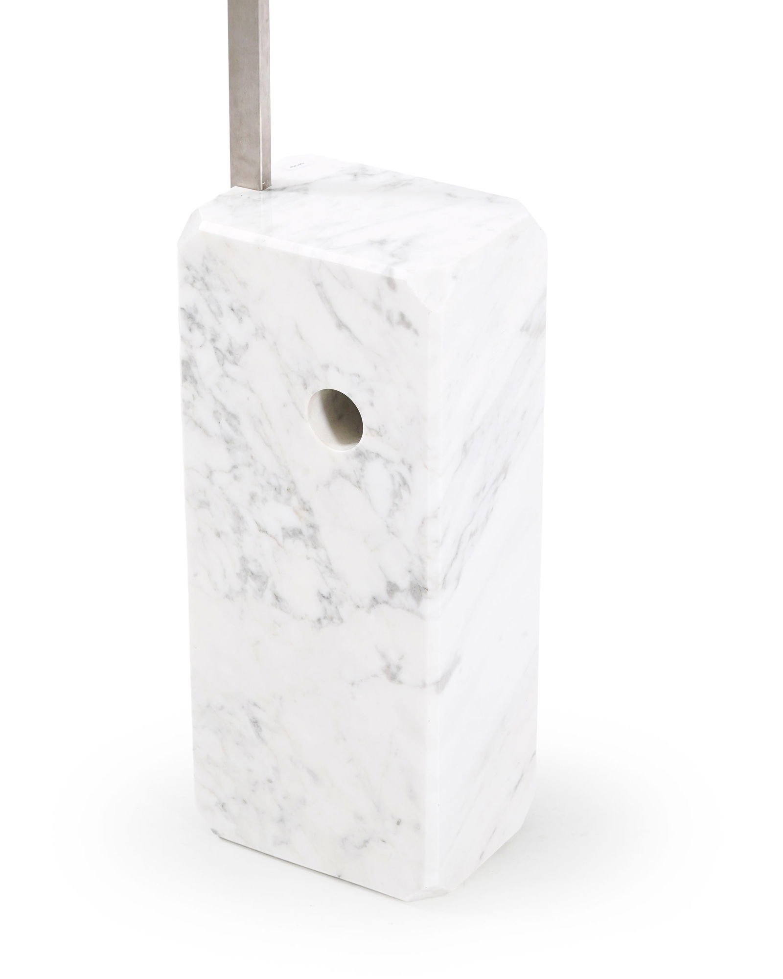 Lampadaire Arco par Achille et Pier Giacomo Castiglioni, base en marbre blanc, fût en acier et  - 2