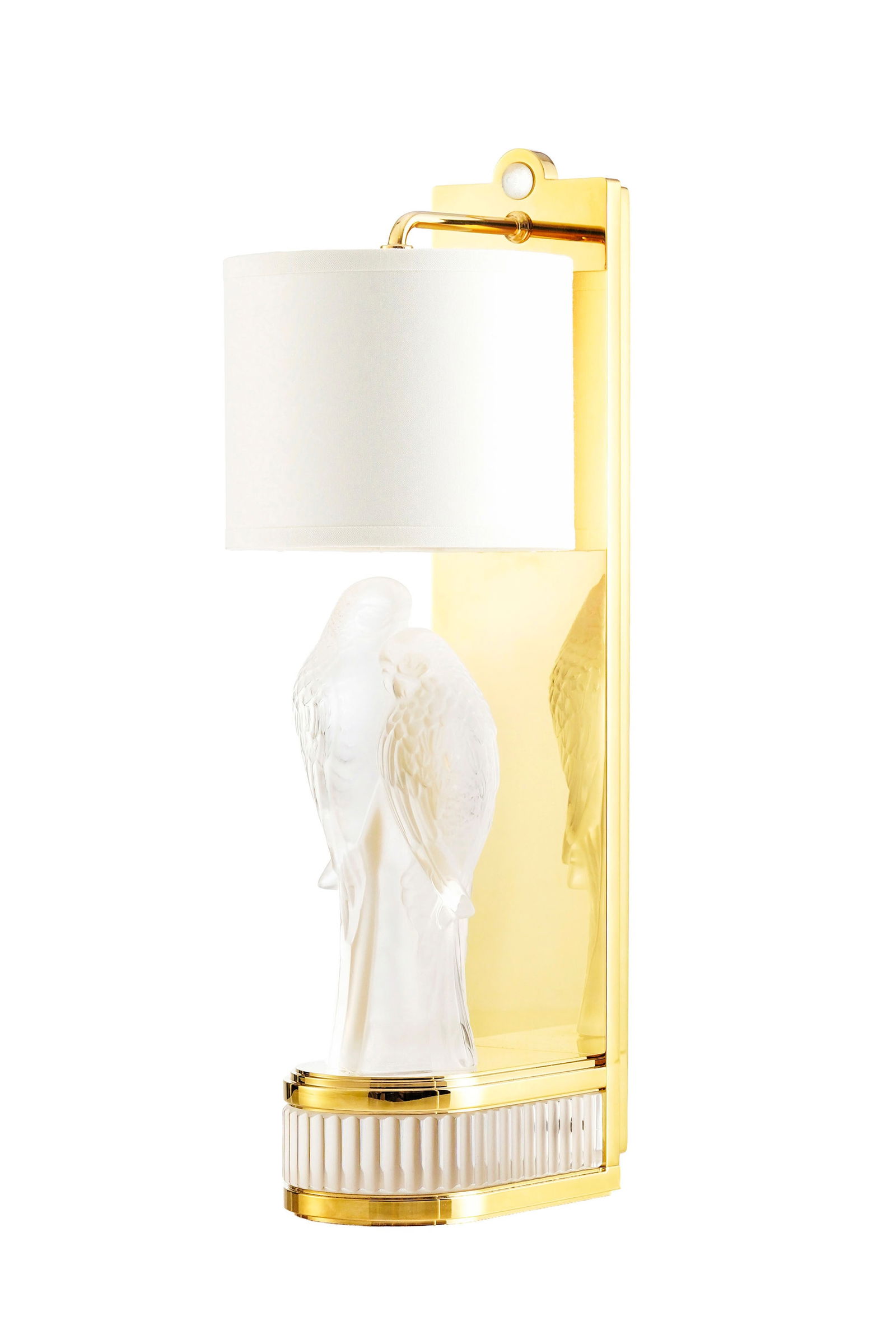 Paire d'appliques Perruches par Pierre-Yves Rochon (né en 1946), maison Lalique, en métal  - 2