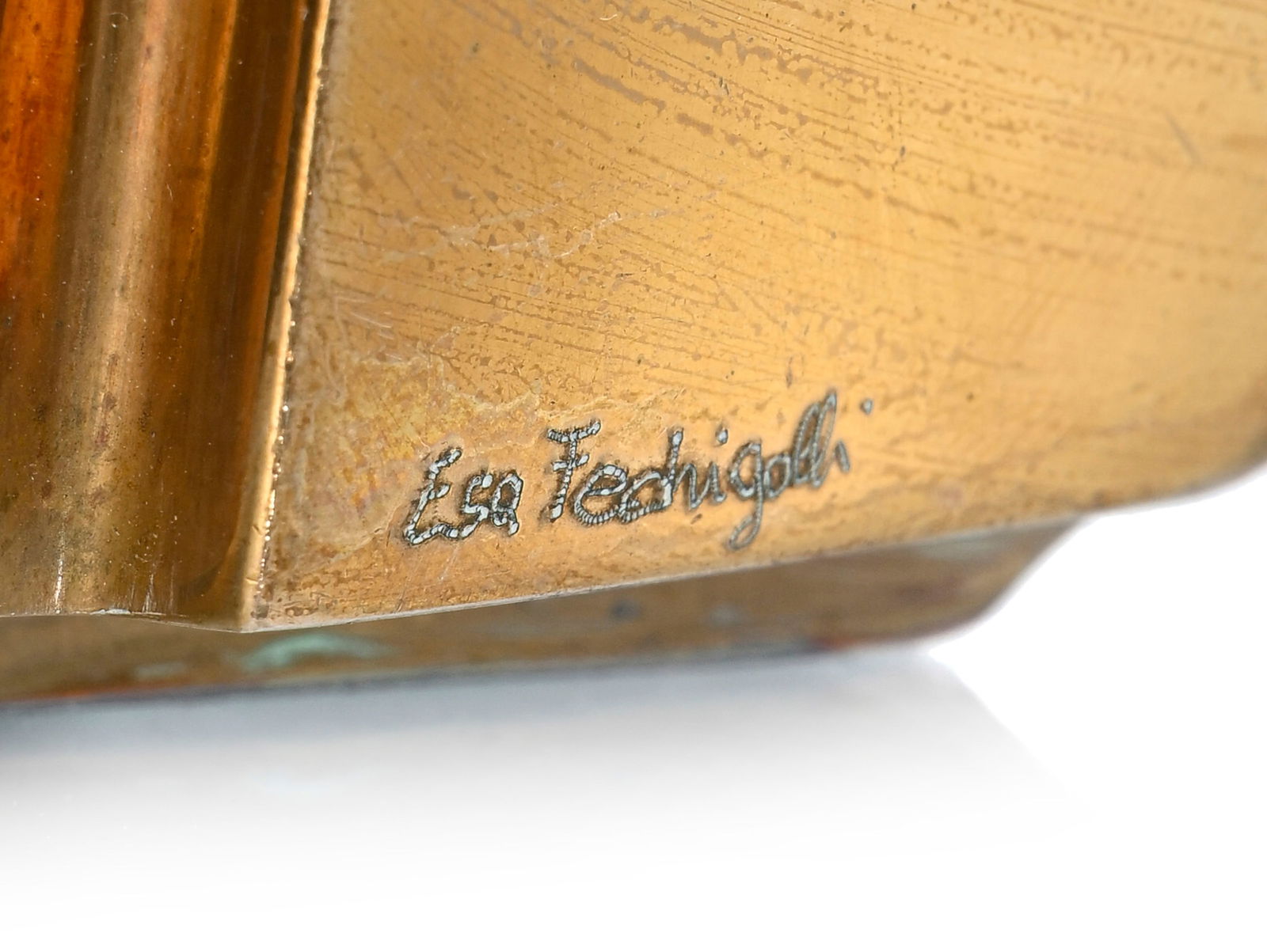 Lampe de salon par Esa Fedrigolli (né en 1950), édition Esart, en bronze à patine dor - 6