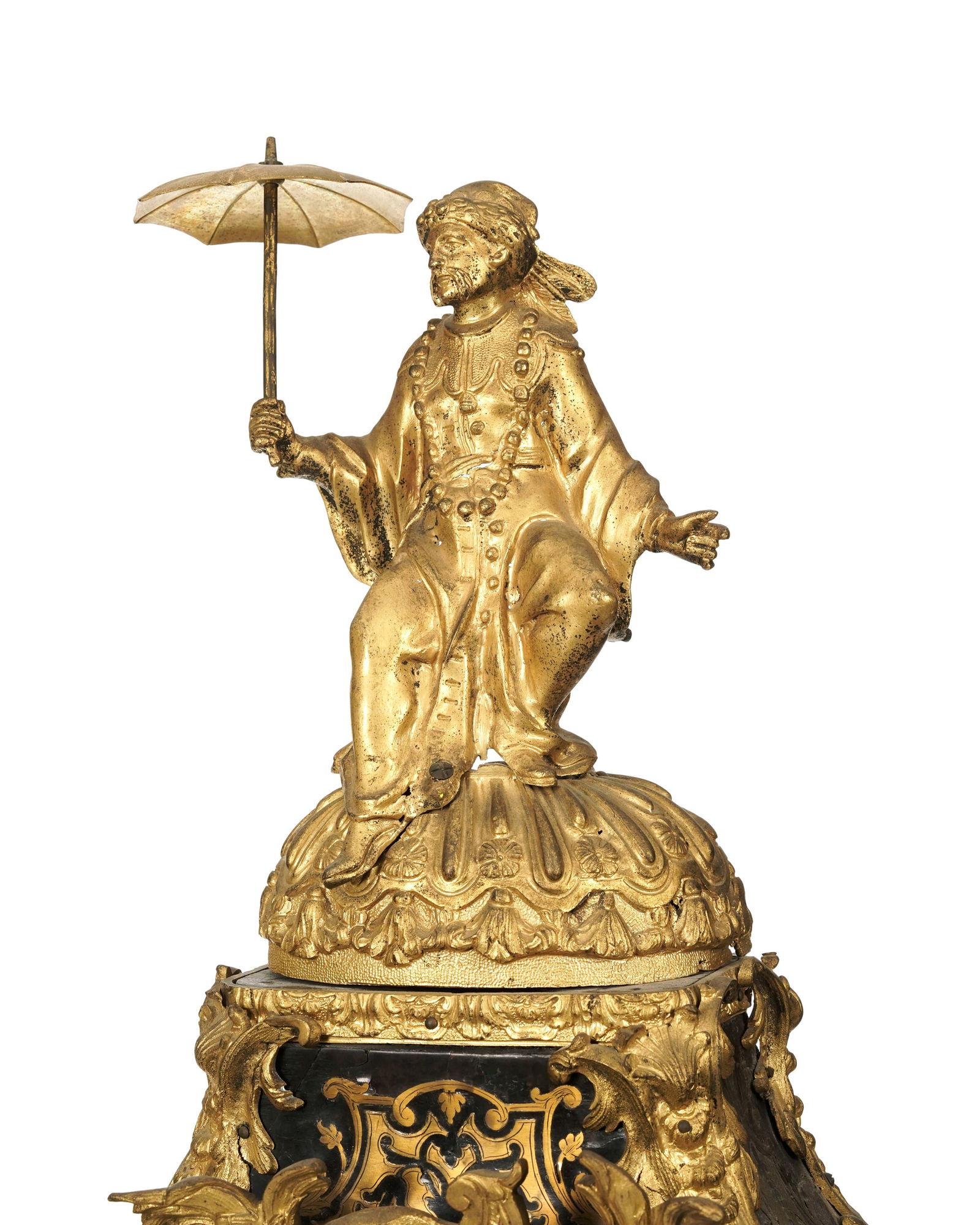 Cartel d'applique d'époque Régence, en marqueterie Boulle d'écaille de tortue et incr - 11