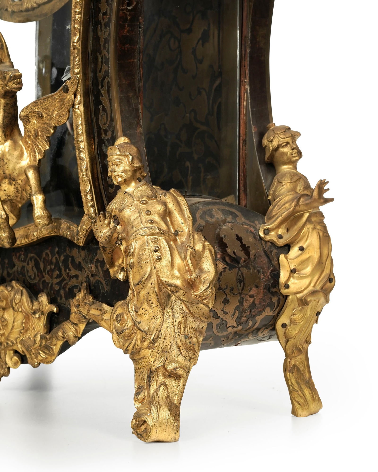 Cartel d'applique d'époque Régence, en marqueterie Boulle d'écaille de tortue et incr - 12