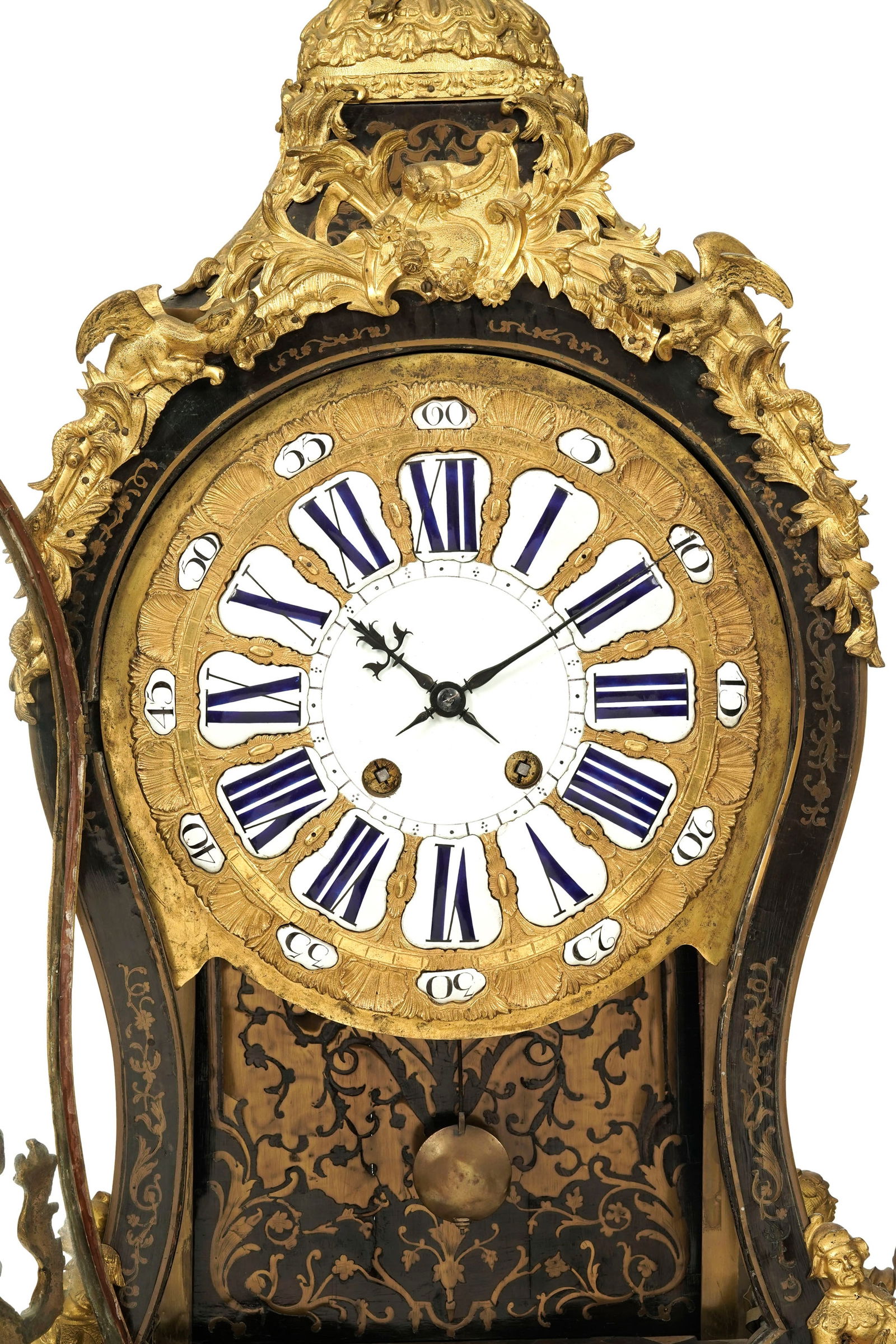 Cartel d'applique d'époque Régence, en marqueterie Boulle d'écaille de tortue et incr - 2