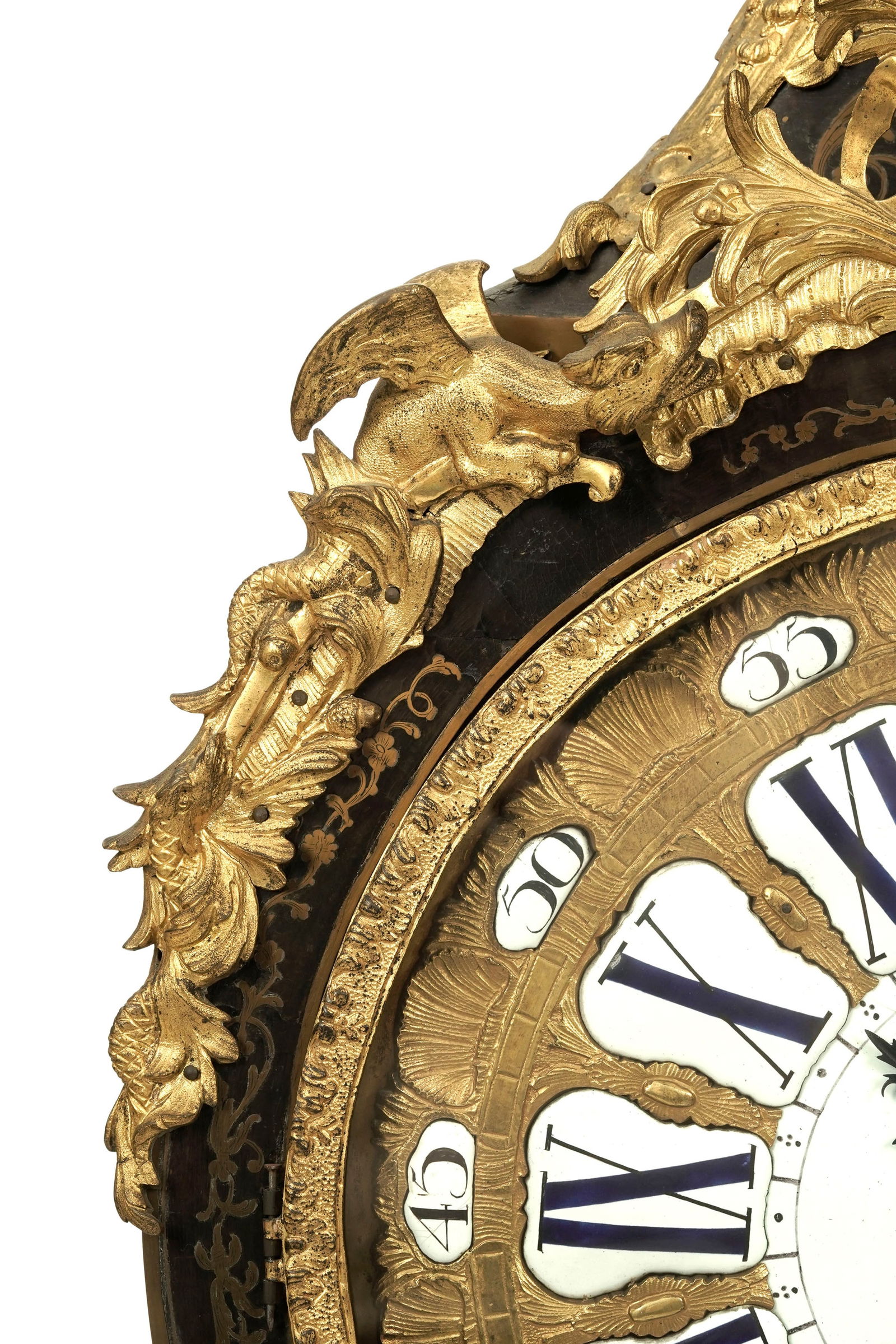 Cartel d'applique d'époque Régence, en marqueterie Boulle d'écaille de tortue et incr - 5