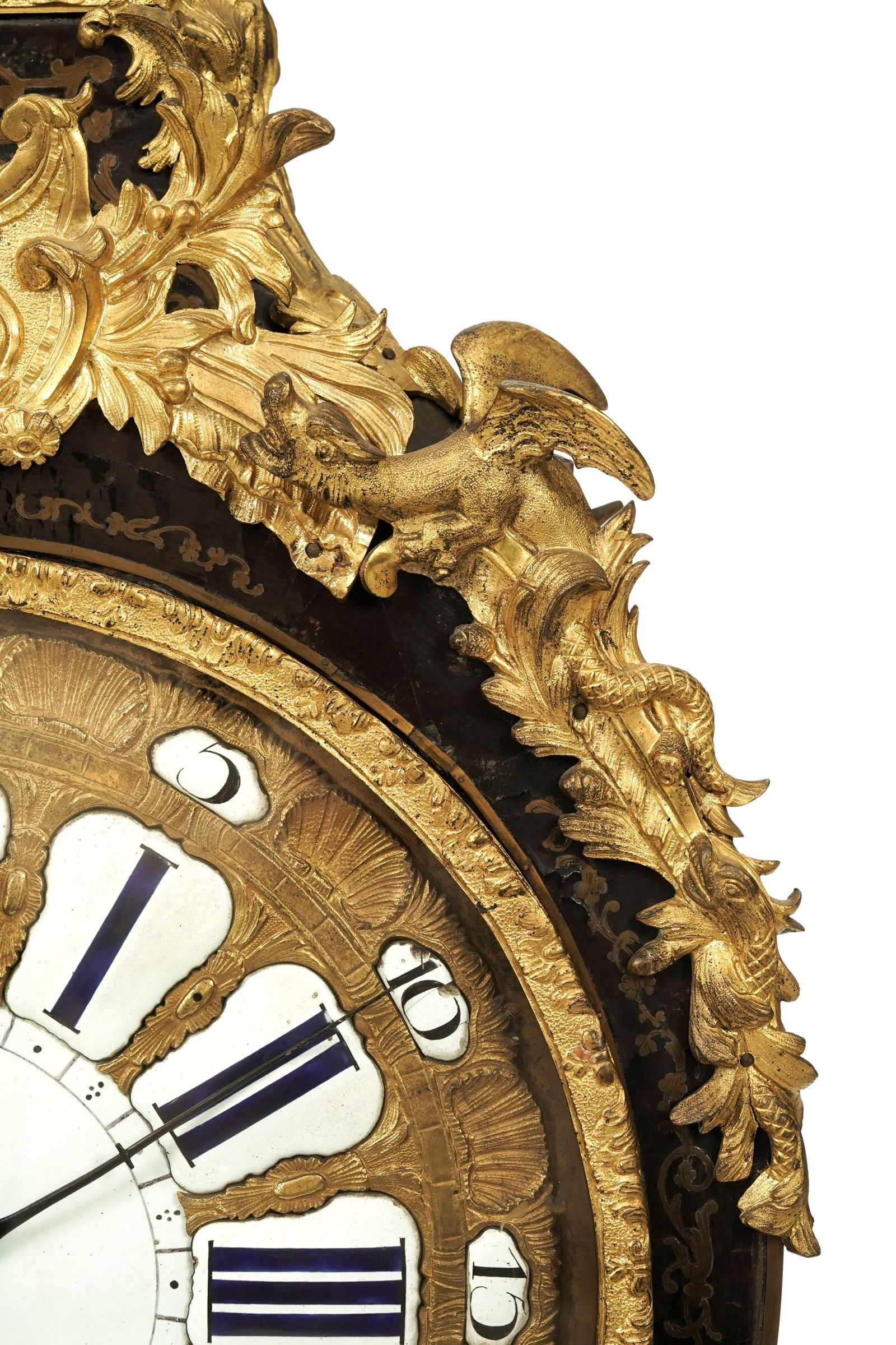 Cartel d'applique d'époque Régence, en marqueterie Boulle d'écaille de tortue et incr - 6