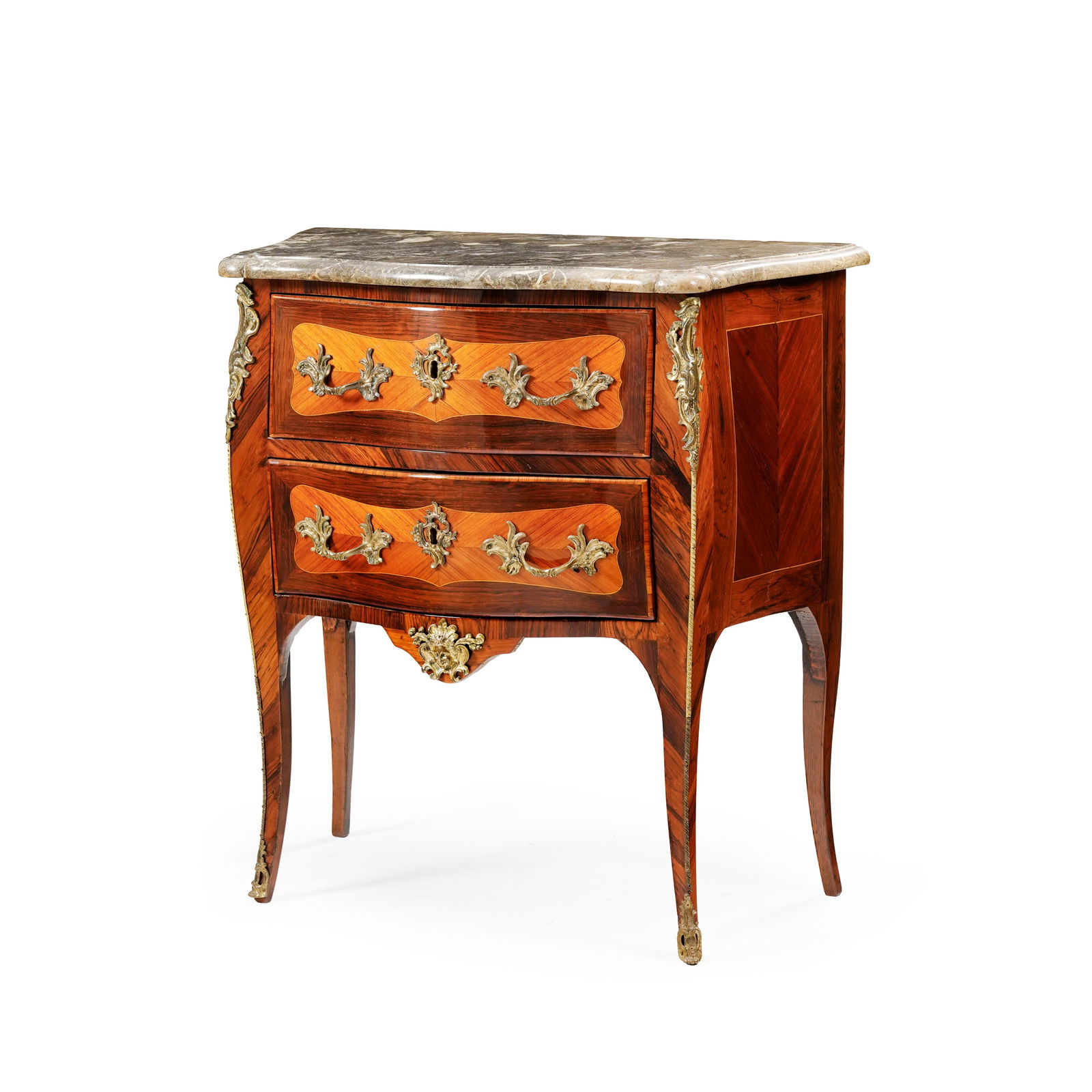 Commode d'époque Louis XV estampillée ELLAUME et JME, en placage de bois de rose et bois d (1 of 5)