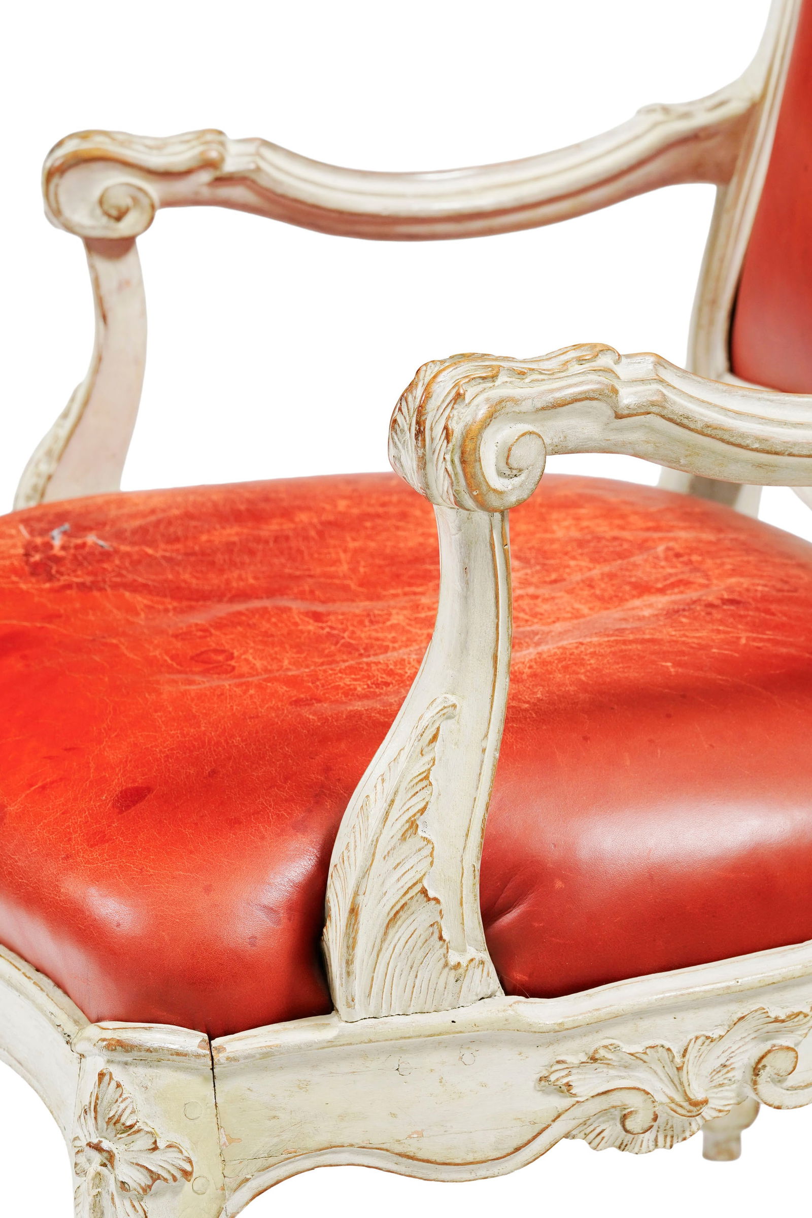 Fauteuil à châssis Rococo, Allemagne, XVIIIe s., en bois mouluré et sculpté pein - 2