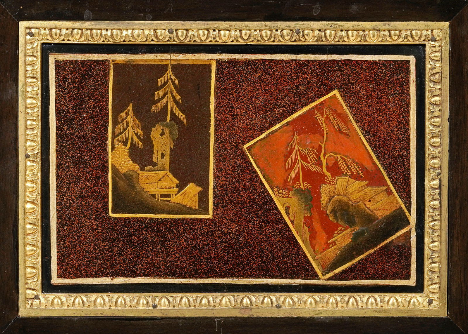 Bureau plat d'époque Louis XVI estampillé F. BURY, en bois noirci et ceinture agrémen - 13