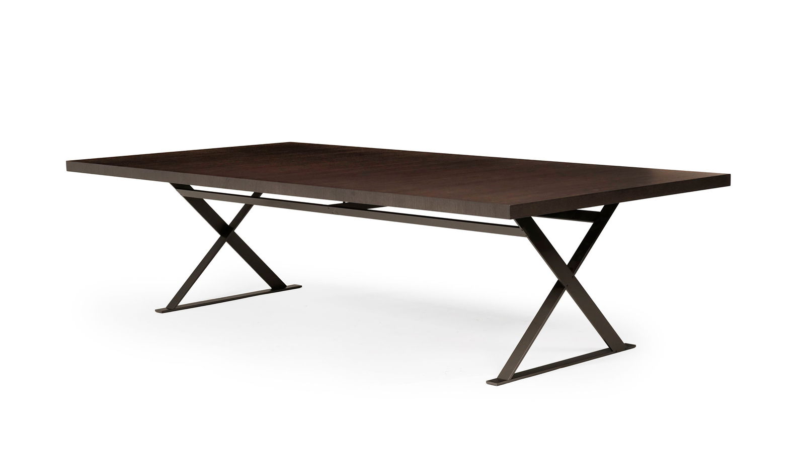 Table de salle à manger Max par Antonio Citterio (né en 1950) pour Maxalto, plateau en pla: Table de salle à manger Max par Antonio Citterio (né en 1950) pour Maxalto, plateau en placage de chêne reposant sur deux pieds en X, modèle créé en 2001, 74x300x110 cm