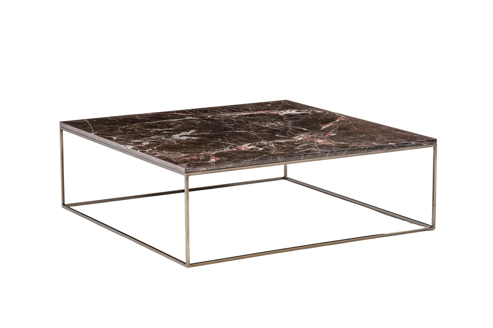 Table basse Mahaut, édition AM.PM, plateau en marbre et structure en métal finition é: Table basse Mahaut, édition AM.PM, plateau en marbre et structure en métal finition époxy, 33x100x100 cm Conditionprésence de quelques rayures et marques sur le plateau 