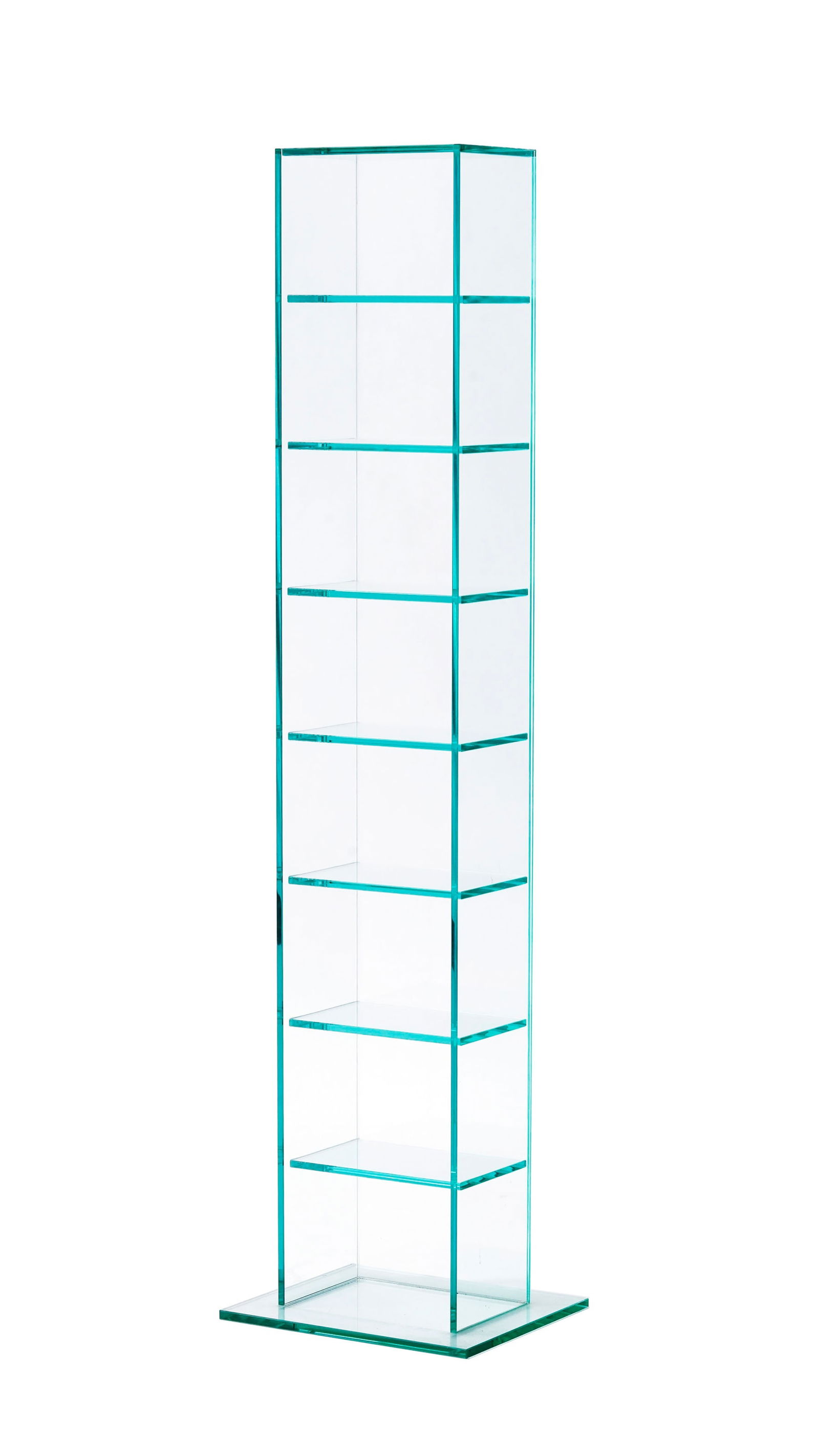 Etagère pour CD, XXIe s., en verre, 121x25x31 cm: Etagère pour CD, XXIe s., en verre, 121x25x31 cm Conditionprésence de quelques marques et rayures 