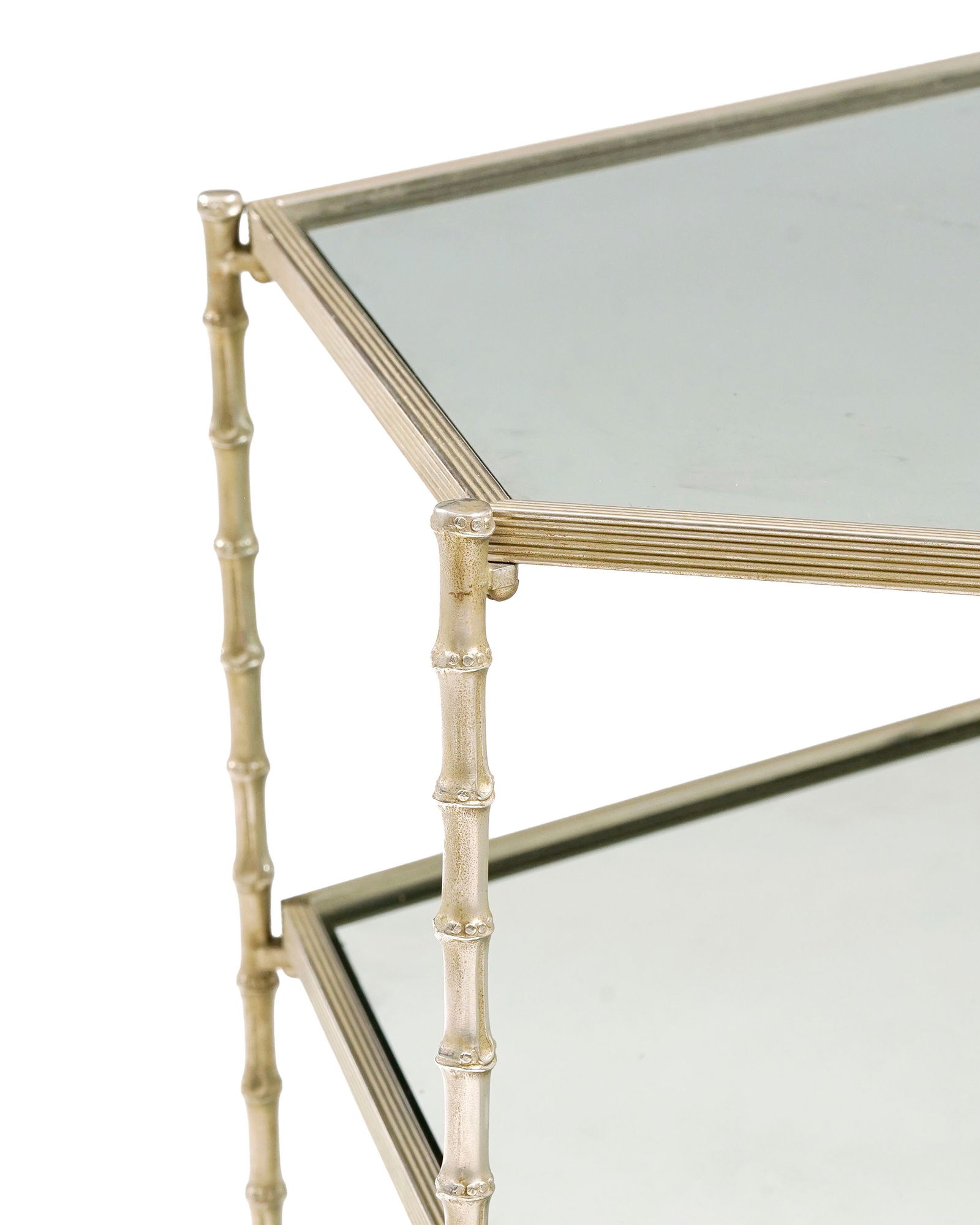 Guéridon dans le goût de la maison Jansen, XXe s., en bronze argenté à l'imitati - 2