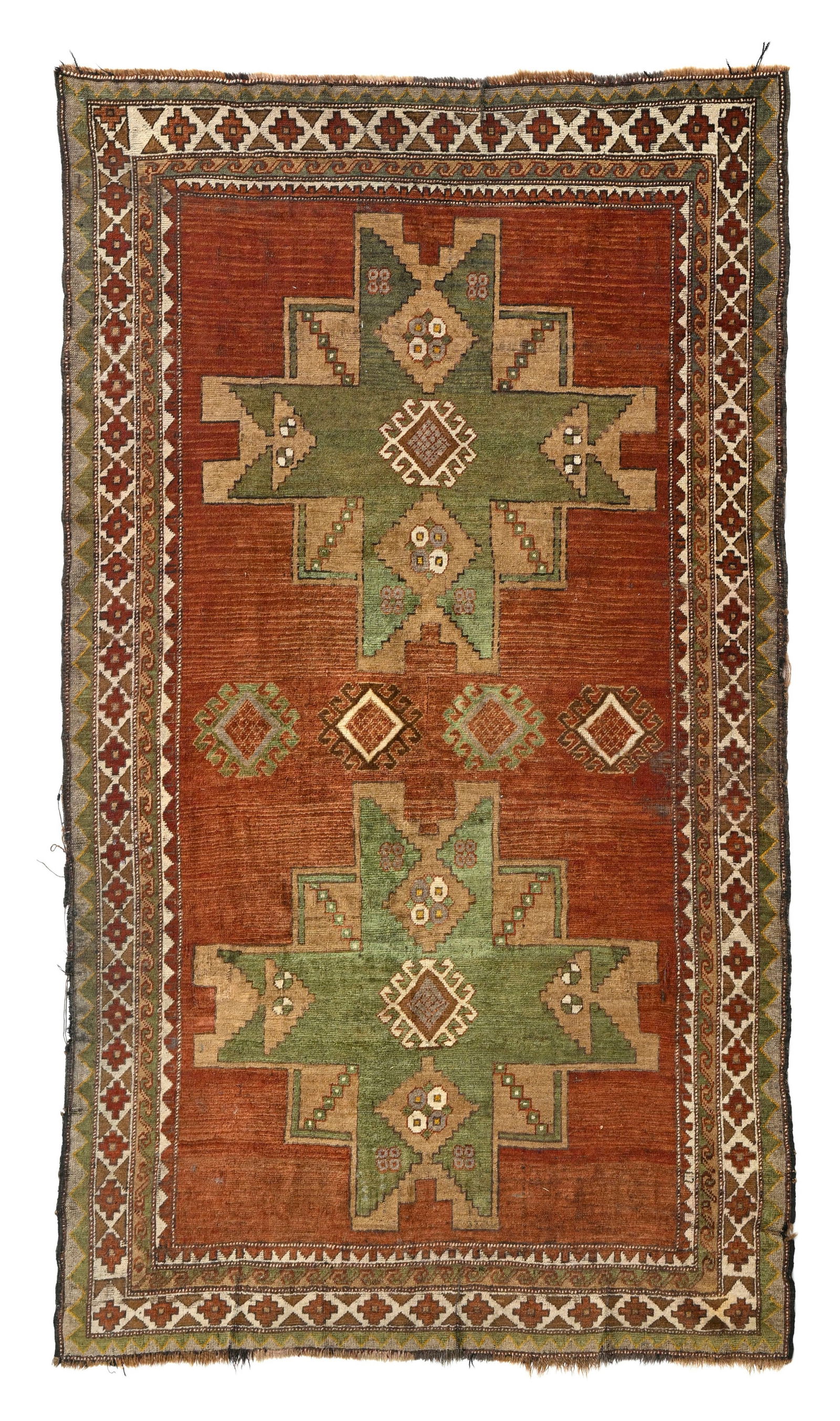 Tapis Kars, Turquie, 2ème moitié du XXe s., à dessin Kazakh composé de deux  (1 of 1)