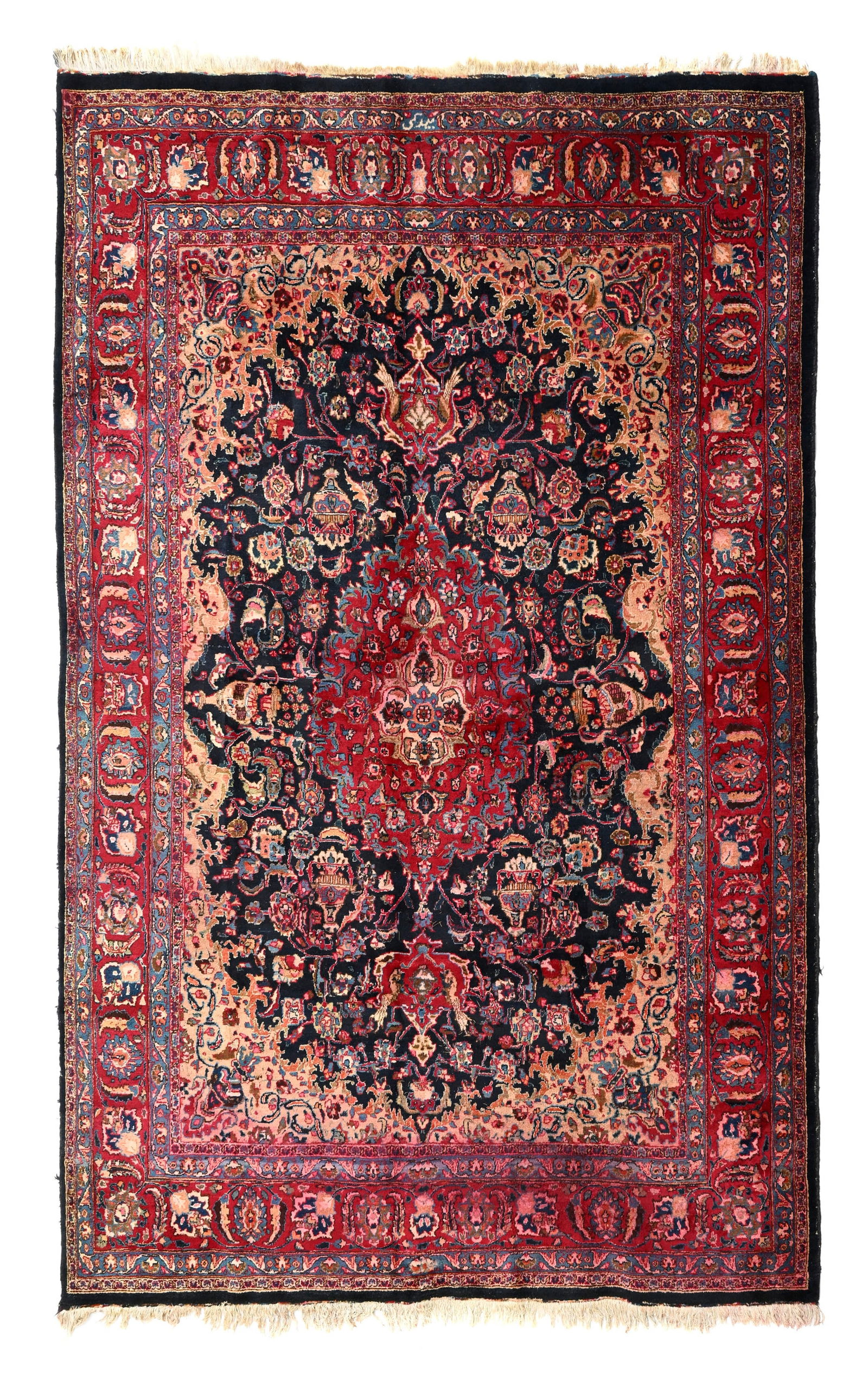 Tapis Khorassan, Iran, 3ème quart du XXe s., à médaillon central beige et rouge sur f (1 of 1)