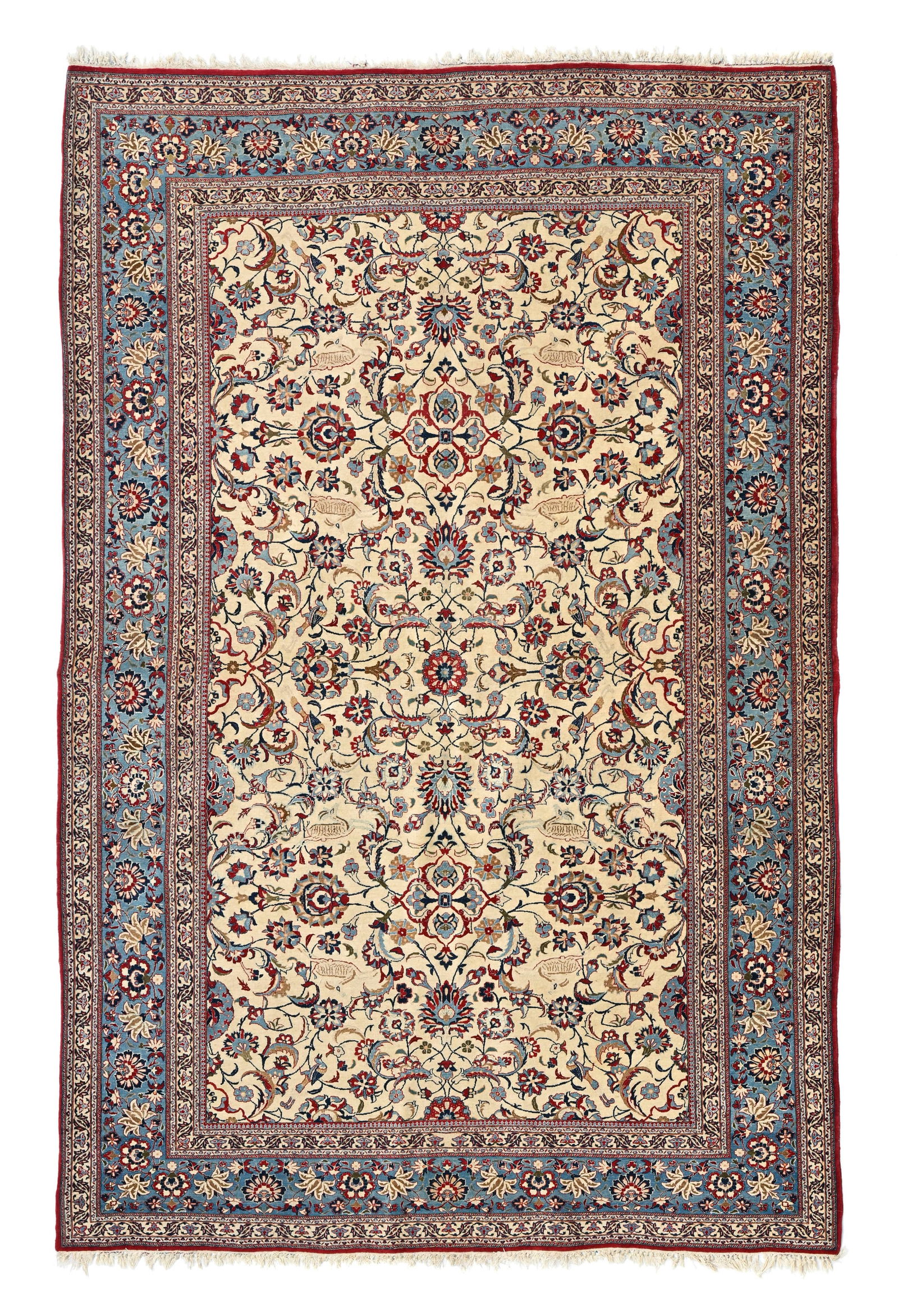 Paire de tapis Naïn Tuteshk, Iran, milieu du XXe s., à décor de fleurs, de feuilles e (1 of 2)