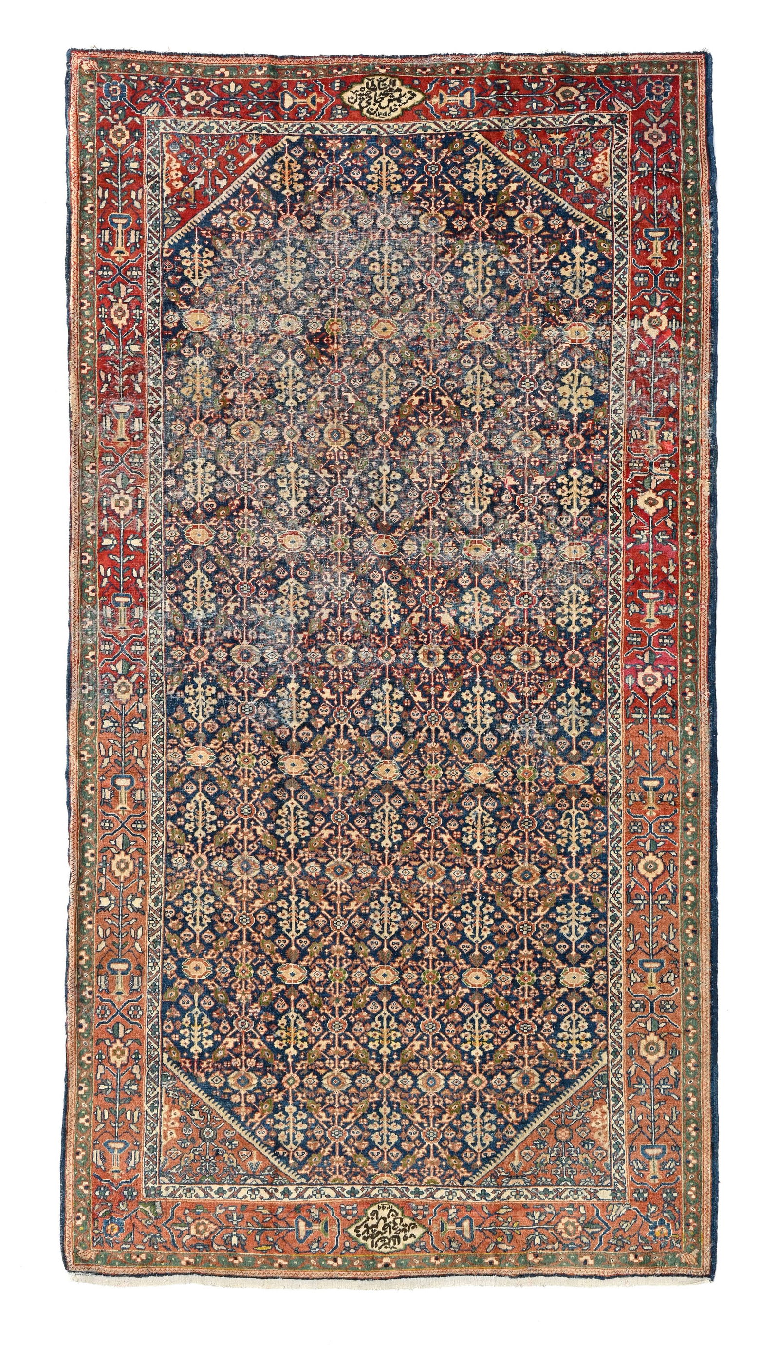 Tapis Mahal, Iran, fin XIXe s., orné d'un parterre de fleurs et de feuilles stylisées sur  (1 of 1)