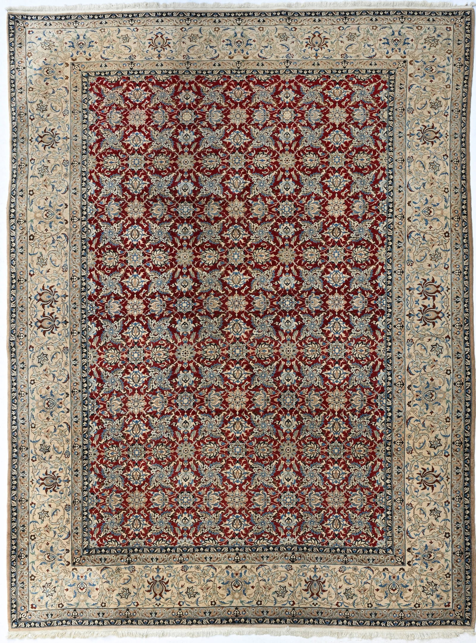 Tapis Naïn en laine avec soie, Iran, 3ème quart du XXe s., orné d'un parterre de fleu (1 of 1)
