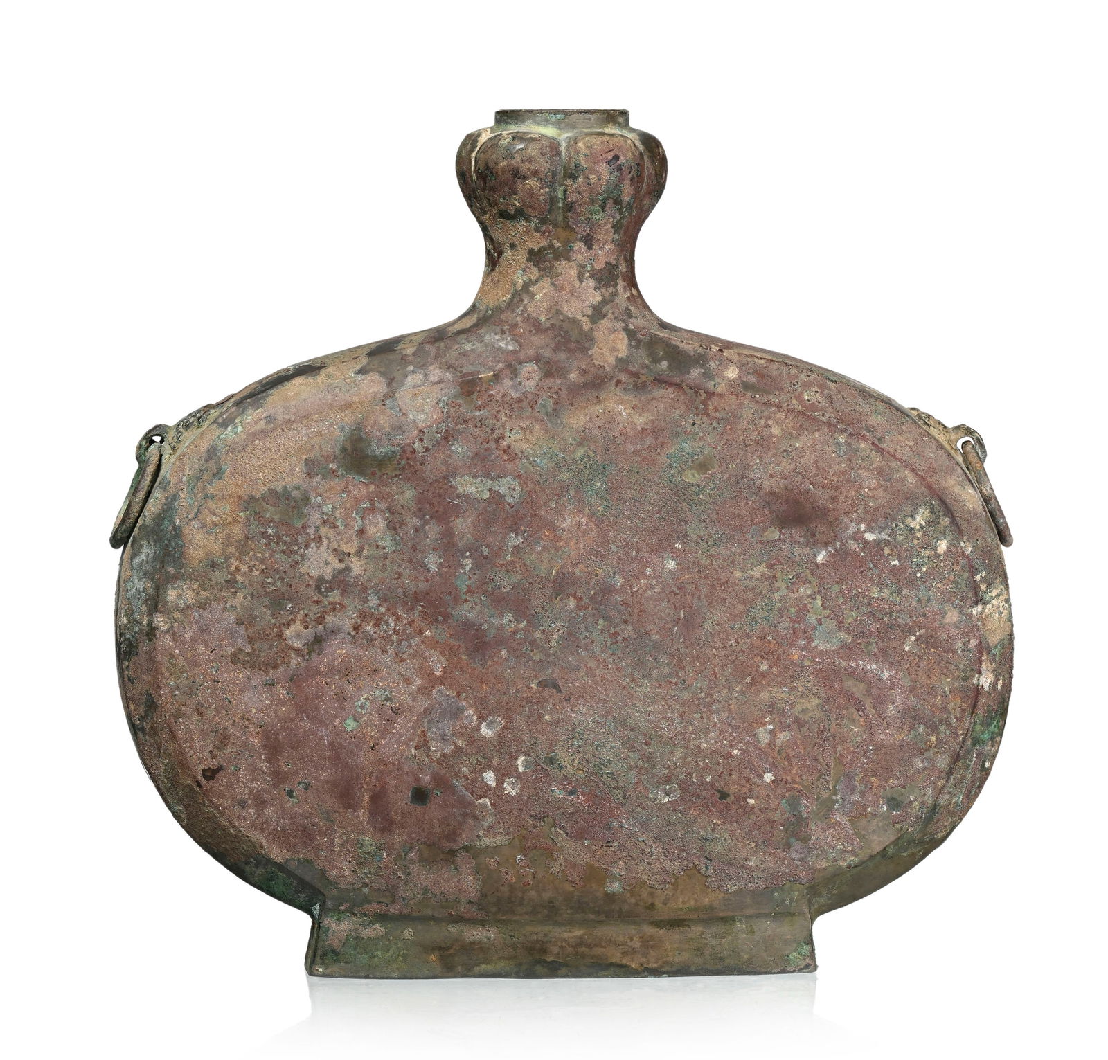 Récipient à vin 扁壺 (bianhu) en bronze avec col en forme de gousse d'ail, Chi (1 of 4)