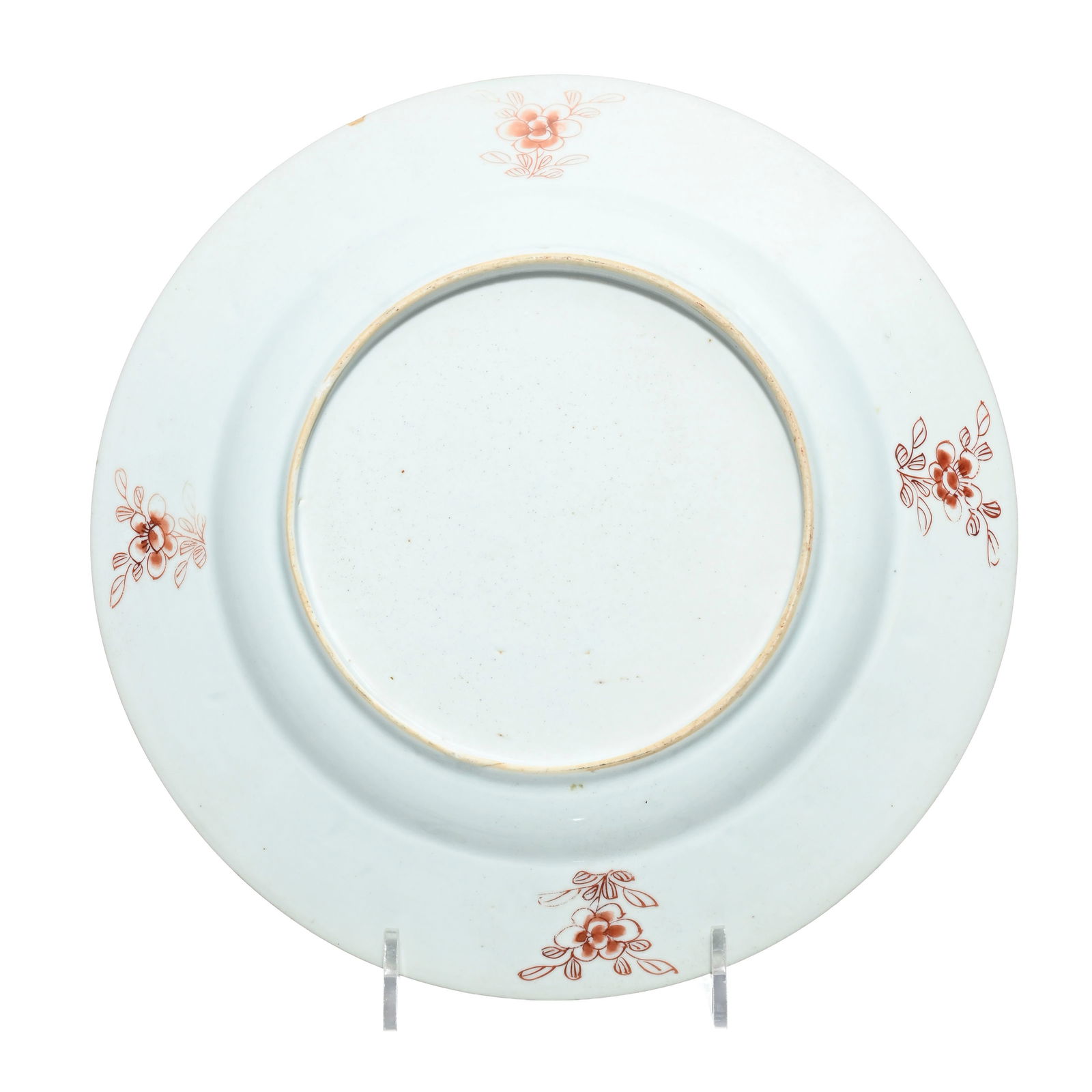 Plat en porcelaine famille rose, Chine, XVIIIe s., centre orné de canards mandarins parmi des l - 4