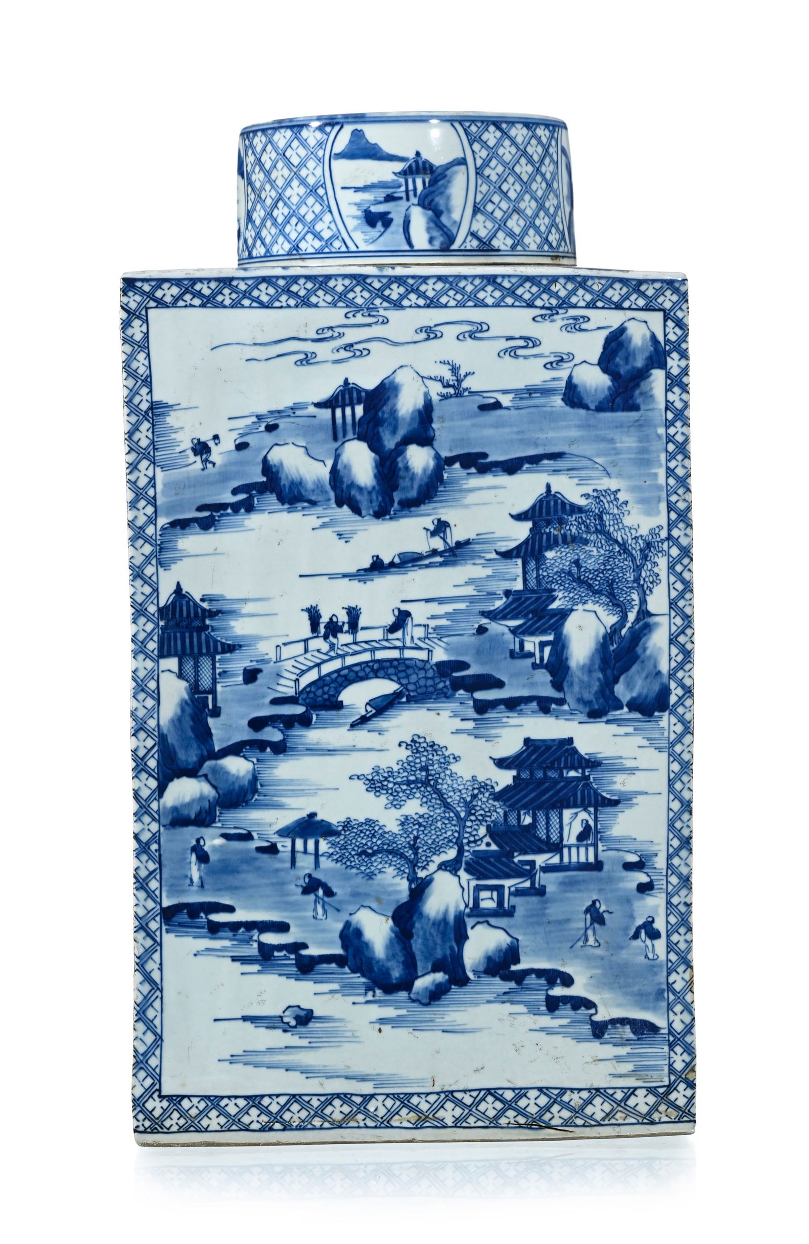 Paire de monumentales boîtes à thé rectangulaires en porcelaine, Chine, dynastie Qing - 10