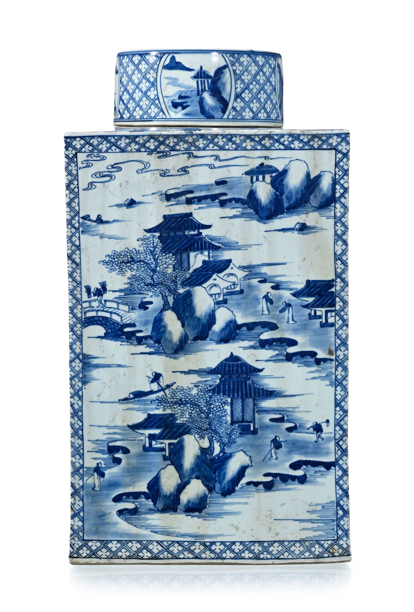 Paire de monumentales boîtes à thé rectangulaires en porcelaine, Chine, dynastie Qing - 12