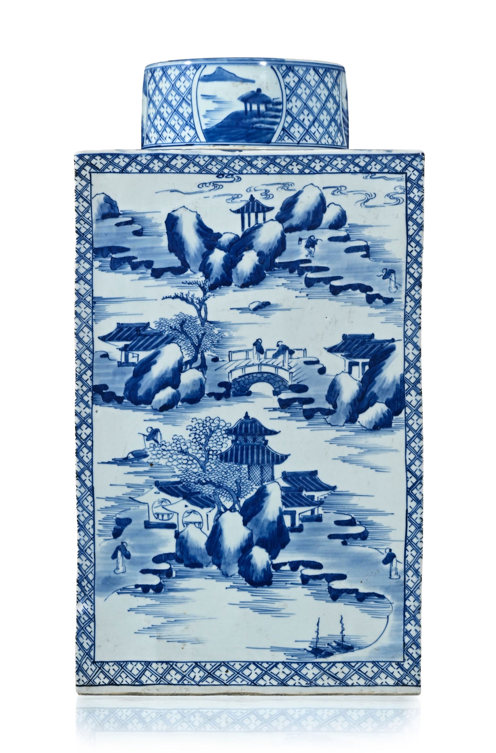 Paire de monumentales boîtes à thé rectangulaires en porcelaine, Chine, dynastie Qing - 4