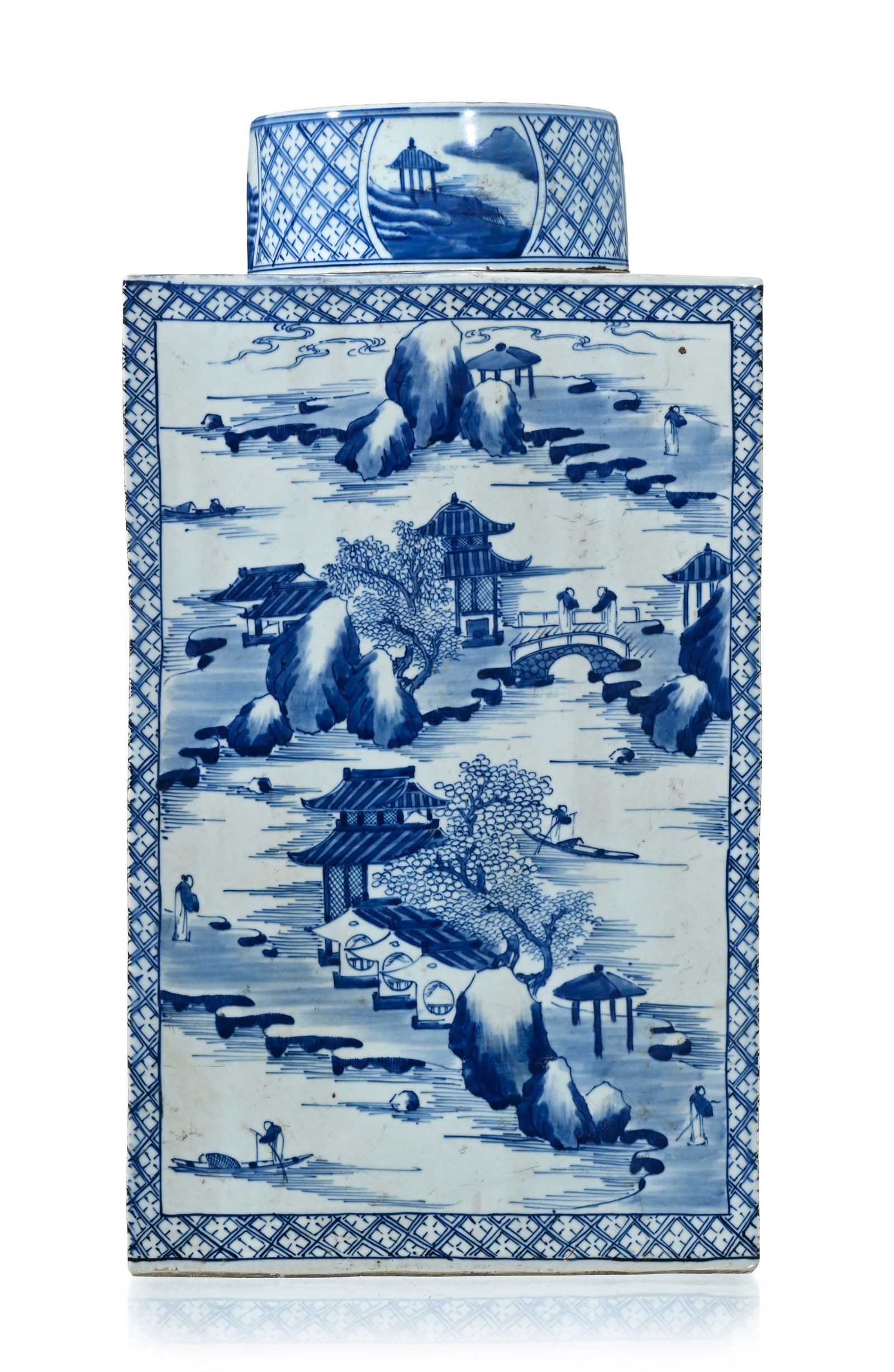 Paire de monumentales boîtes à thé rectangulaires en porcelaine, Chine, dynastie Qing - 5