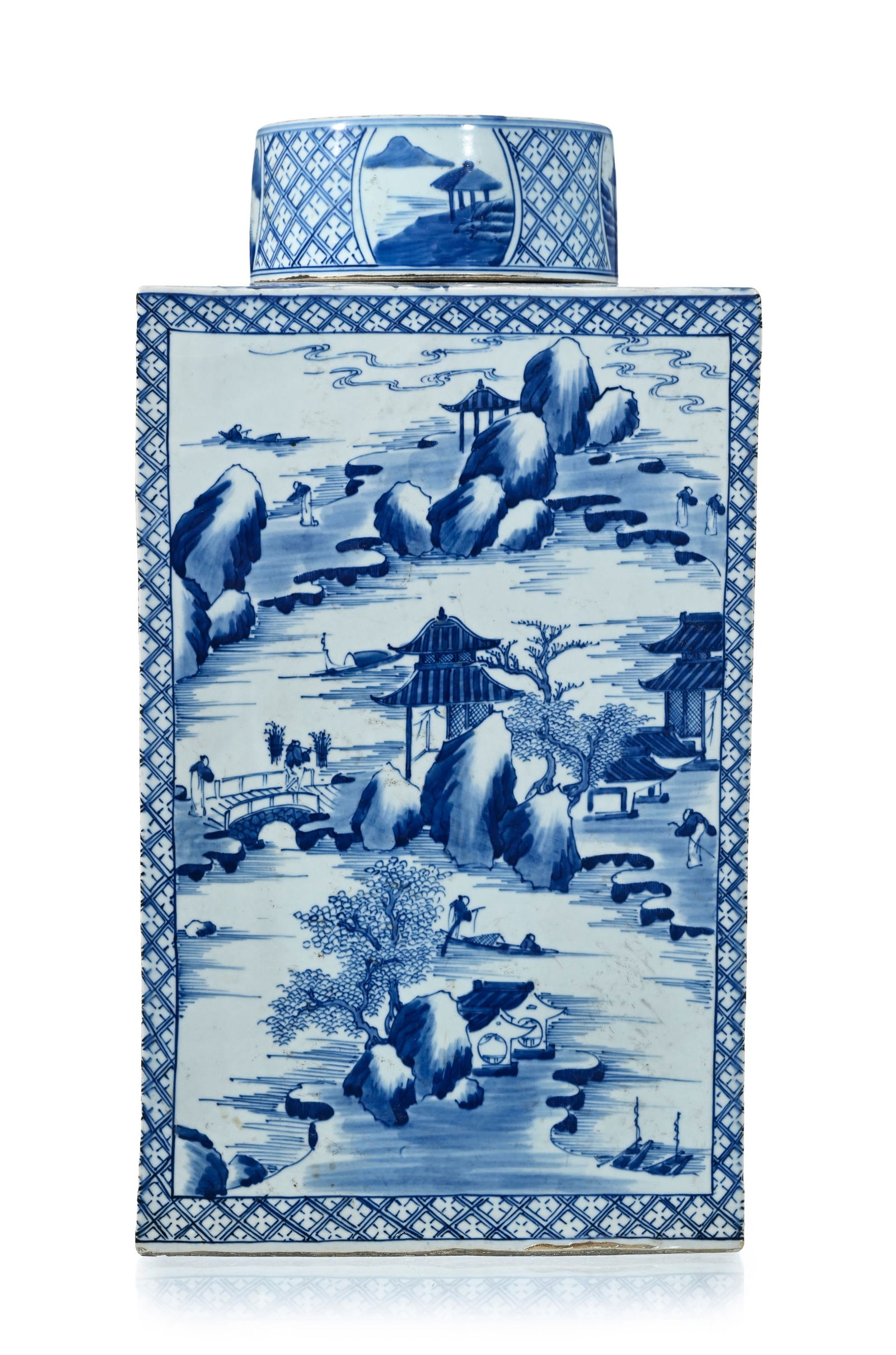 Paire de monumentales boîtes à thé rectangulaires en porcelaine, Chine, dynastie Qing - 6