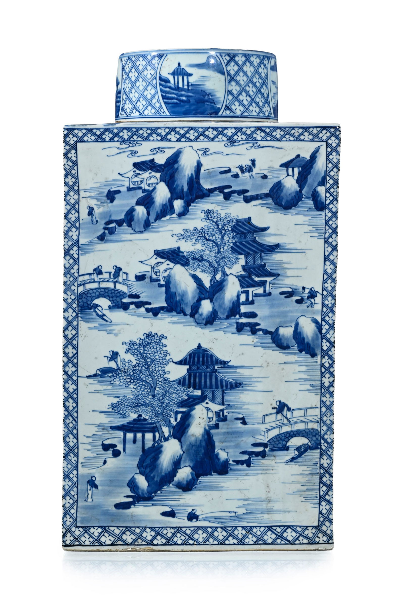 Paire de monumentales boîtes à thé rectangulaires en porcelaine, Chine, dynastie Qing - 7