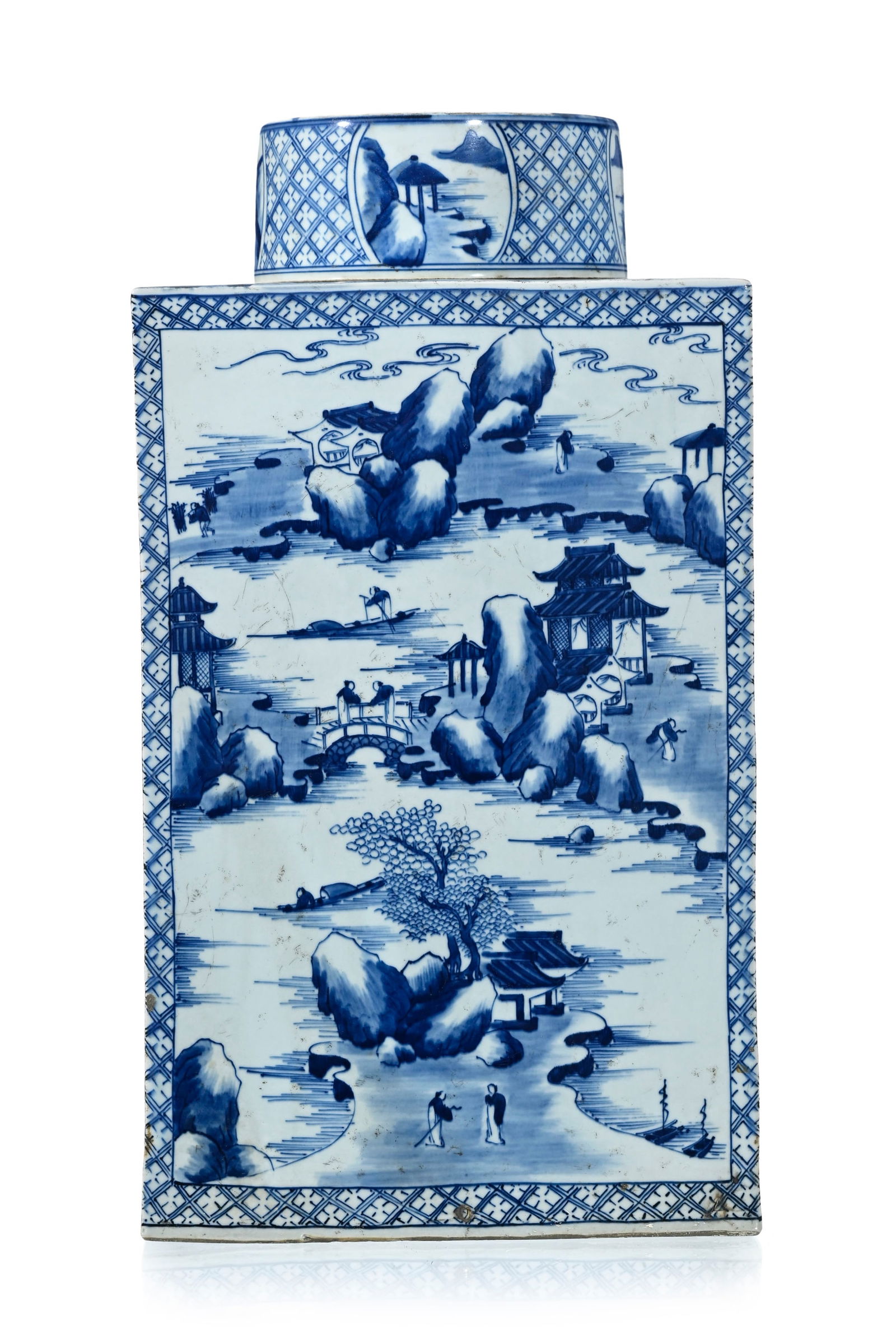 Paire de monumentales boîtes à thé rectangulaires en porcelaine, Chine, dynastie Qing - 9