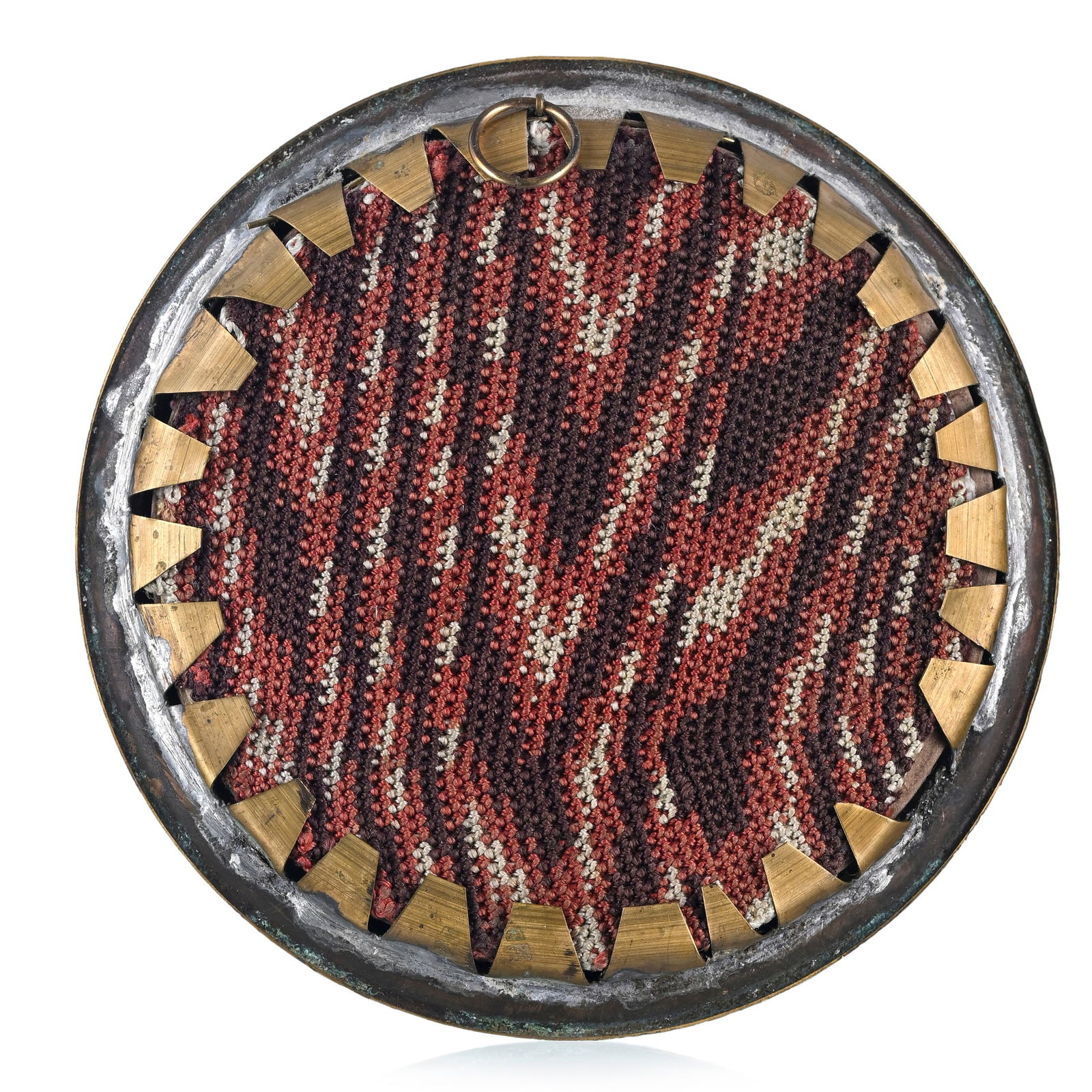 Dame à la robe en taffetas blanches et châle rouge, portrait en miniature, XIXe s., gouach - 3