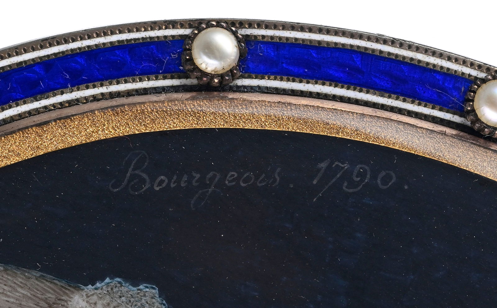 Charles Guillaume Bouregois (1759-1832), Dame au bonnet blanc et collier en taffetas, 1790, portrait - 3