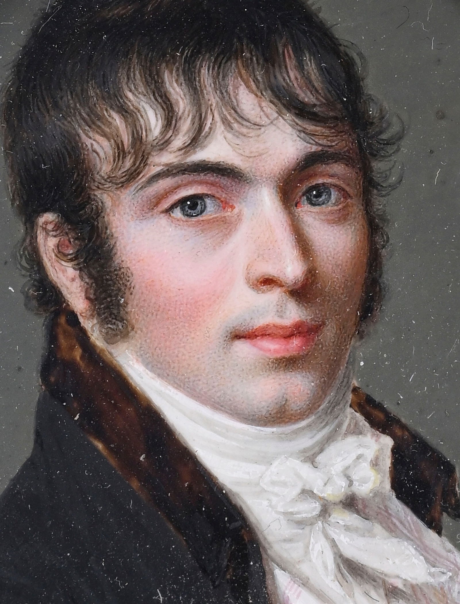 Pierre Louis Bouvier (1765-1836), attr. à, Portrait d'un gentilhomme, miniature en aquarelle et - 3
