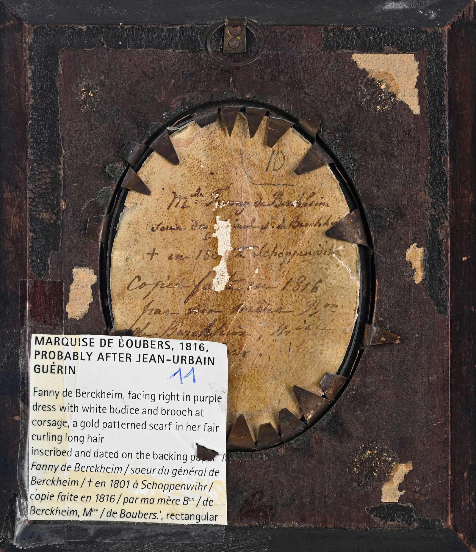 Elisabeth, Marquise de Boubers (1788-1858), d'après Jean Urbain Guérin, Mlle Fanny de Berc - 4