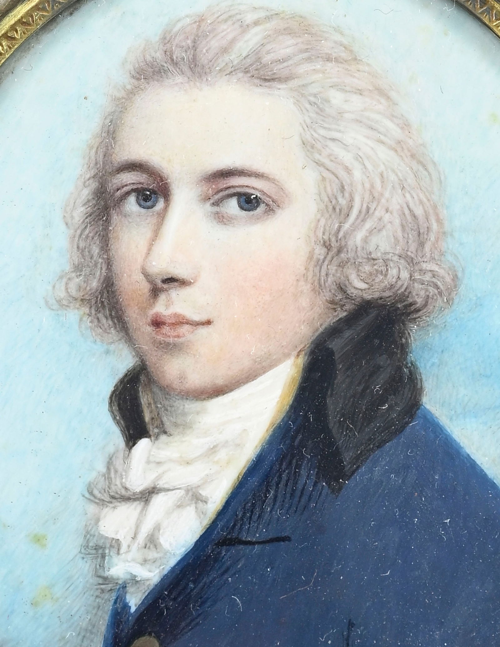 Andrew Plimer (1763-1837), attr. à, Gentilhomme en redingote, portrait en miniature, aquarelle  - 2