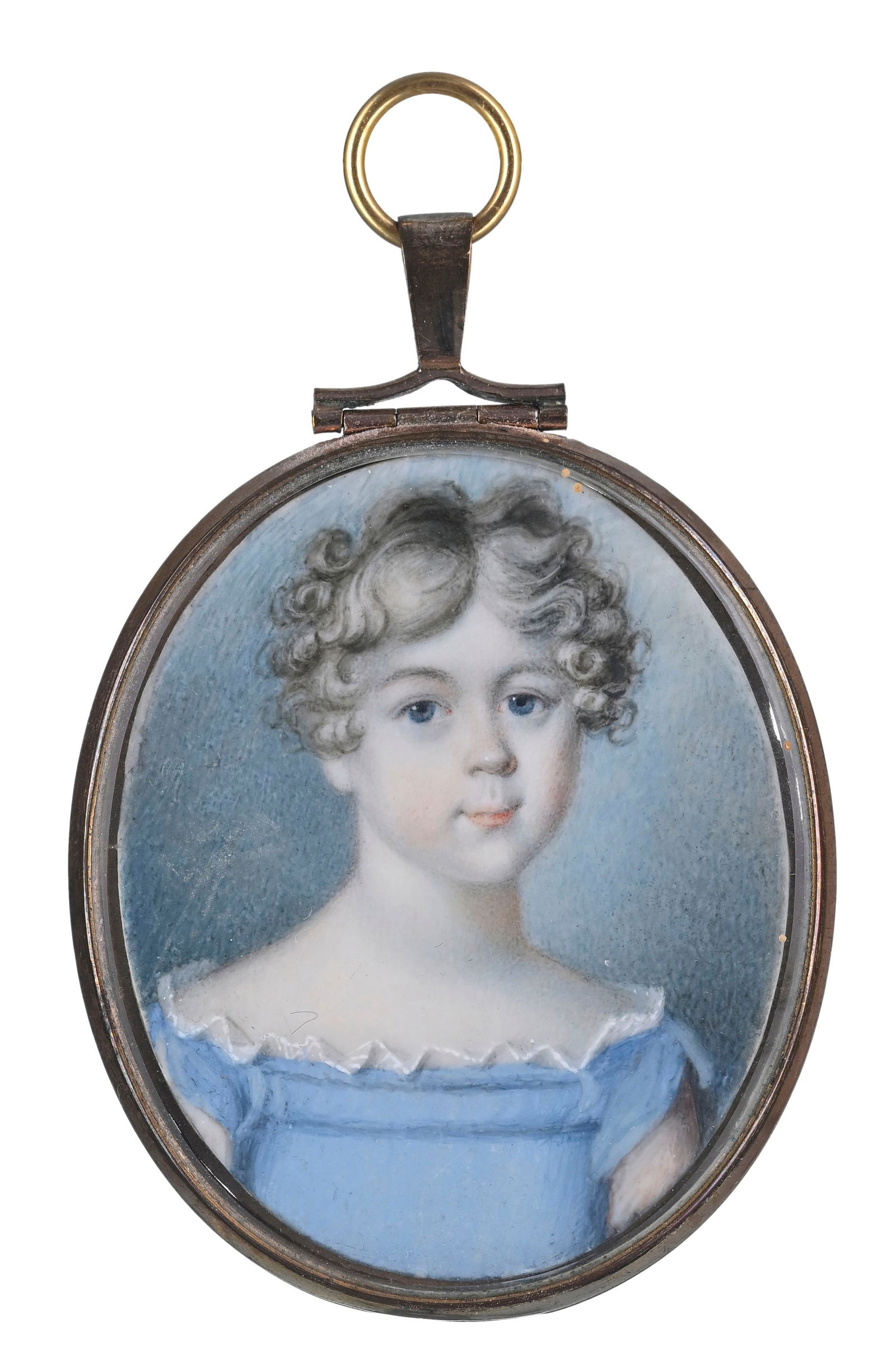 4 portraits en miniatures d’enfants, début XIXe s., aquarelle et gouache sur ivoire compr - 3