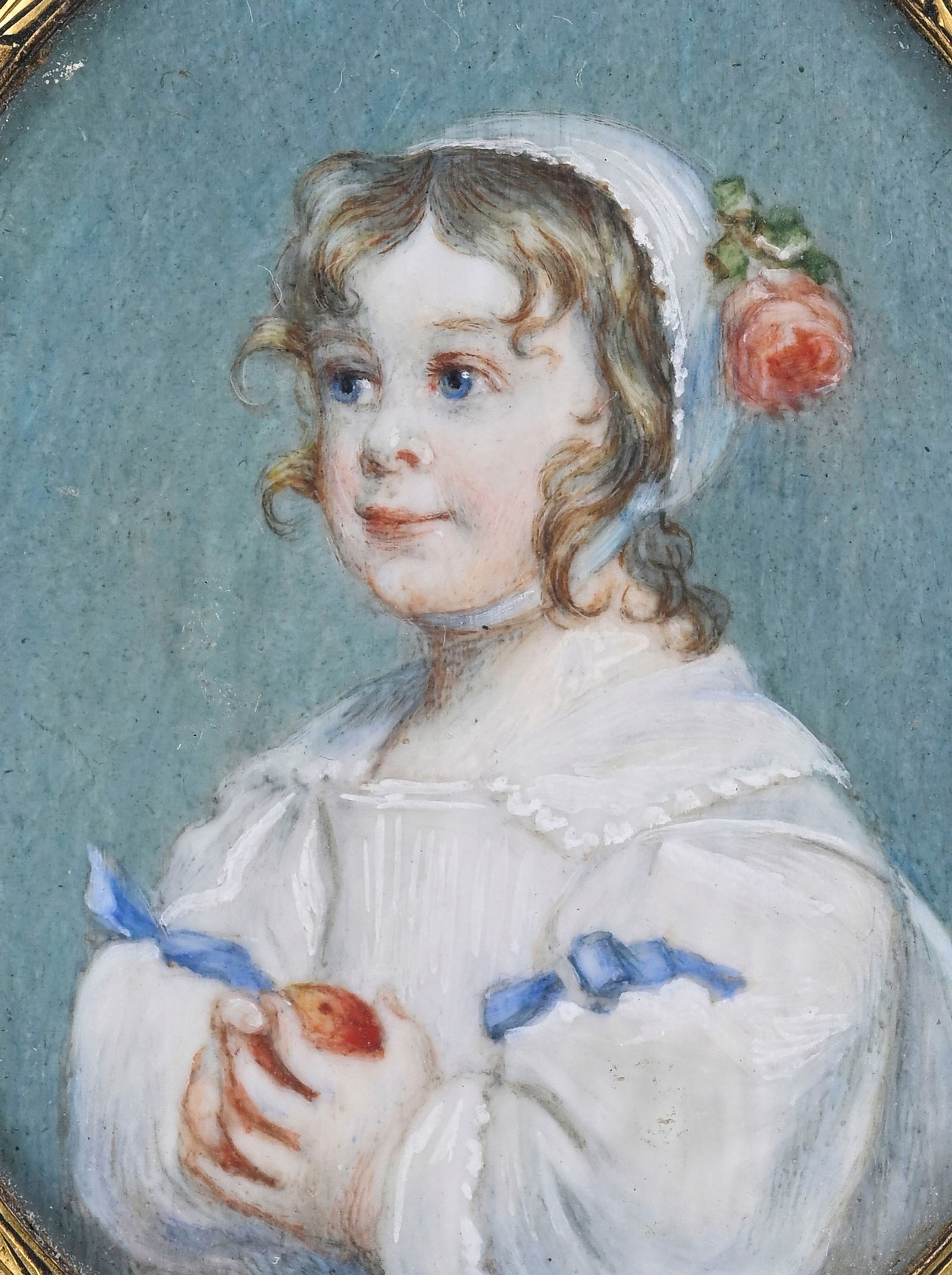 4 portraits en miniatures d’enfants, début XIXe s., aquarelle et gouache sur ivoire compr - 6