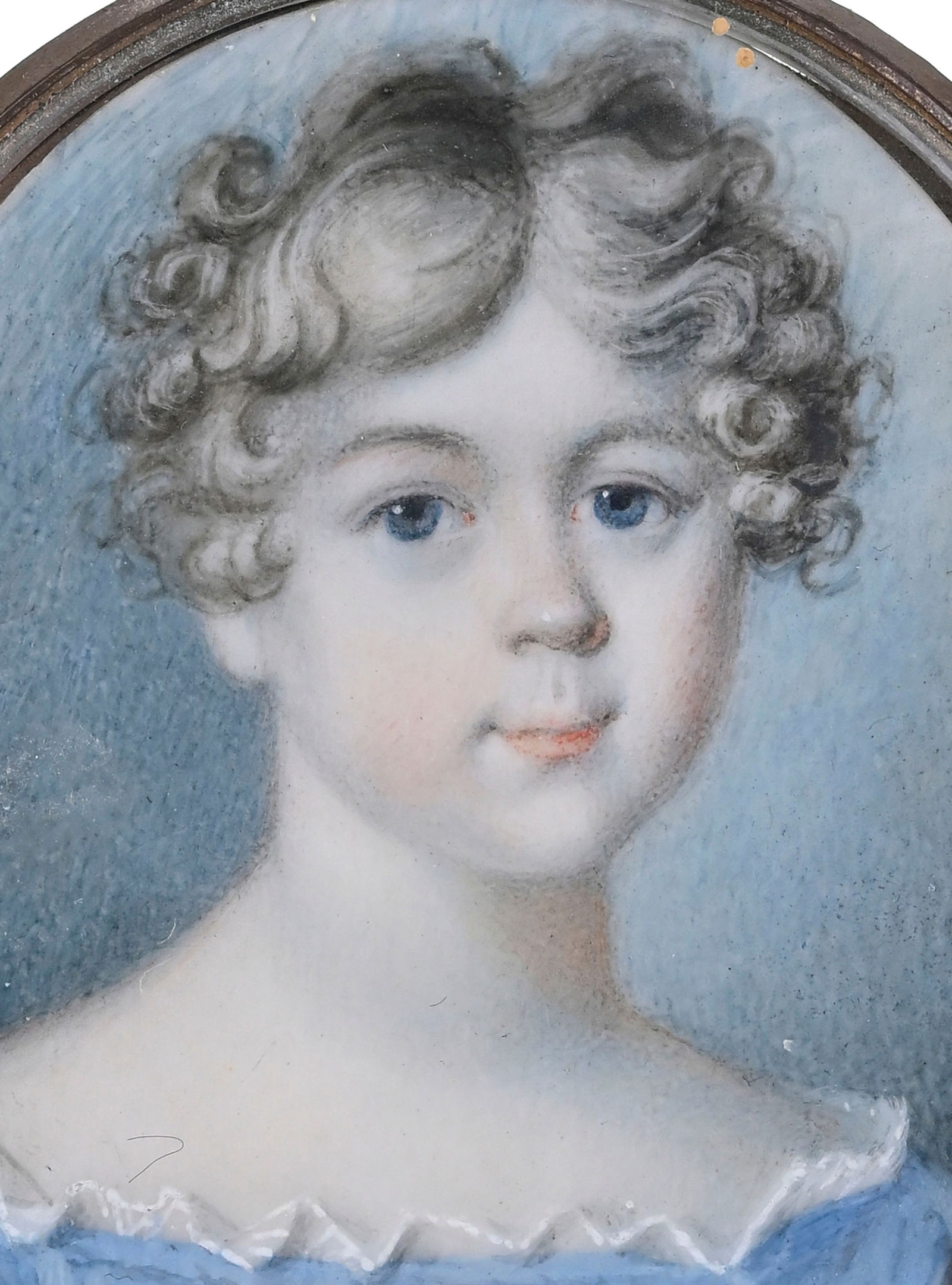 4 portraits en miniatures d’enfants, début XIXe s., aquarelle et gouache sur ivoire compr - 7