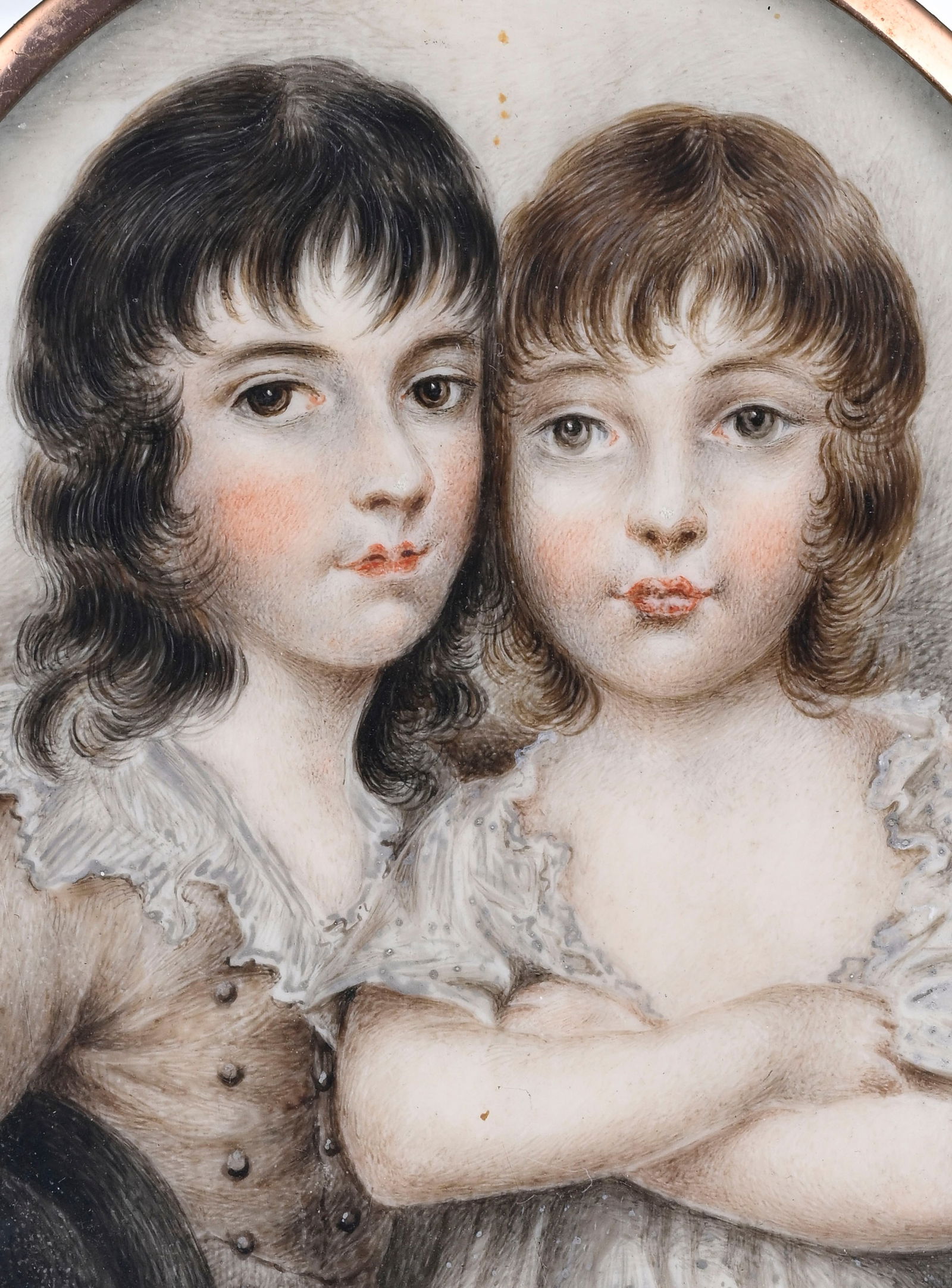 4 portraits en miniatures d’enfants, début XIXe s., aquarelle et gouache sur ivoire compr - 8