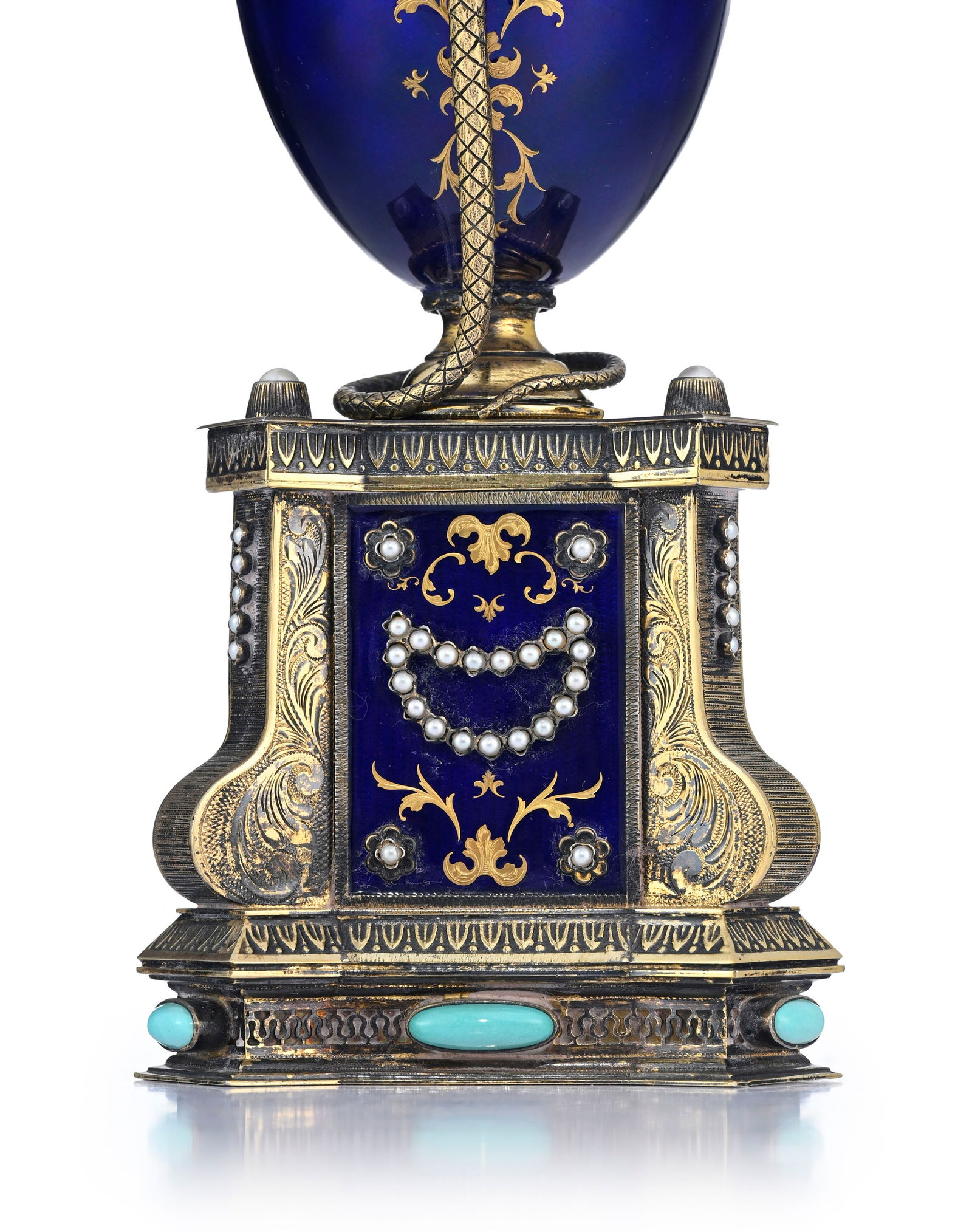 Horloge à cercle tournant en forme d’œuf, avec boîte à musique, XXe s., da - 11