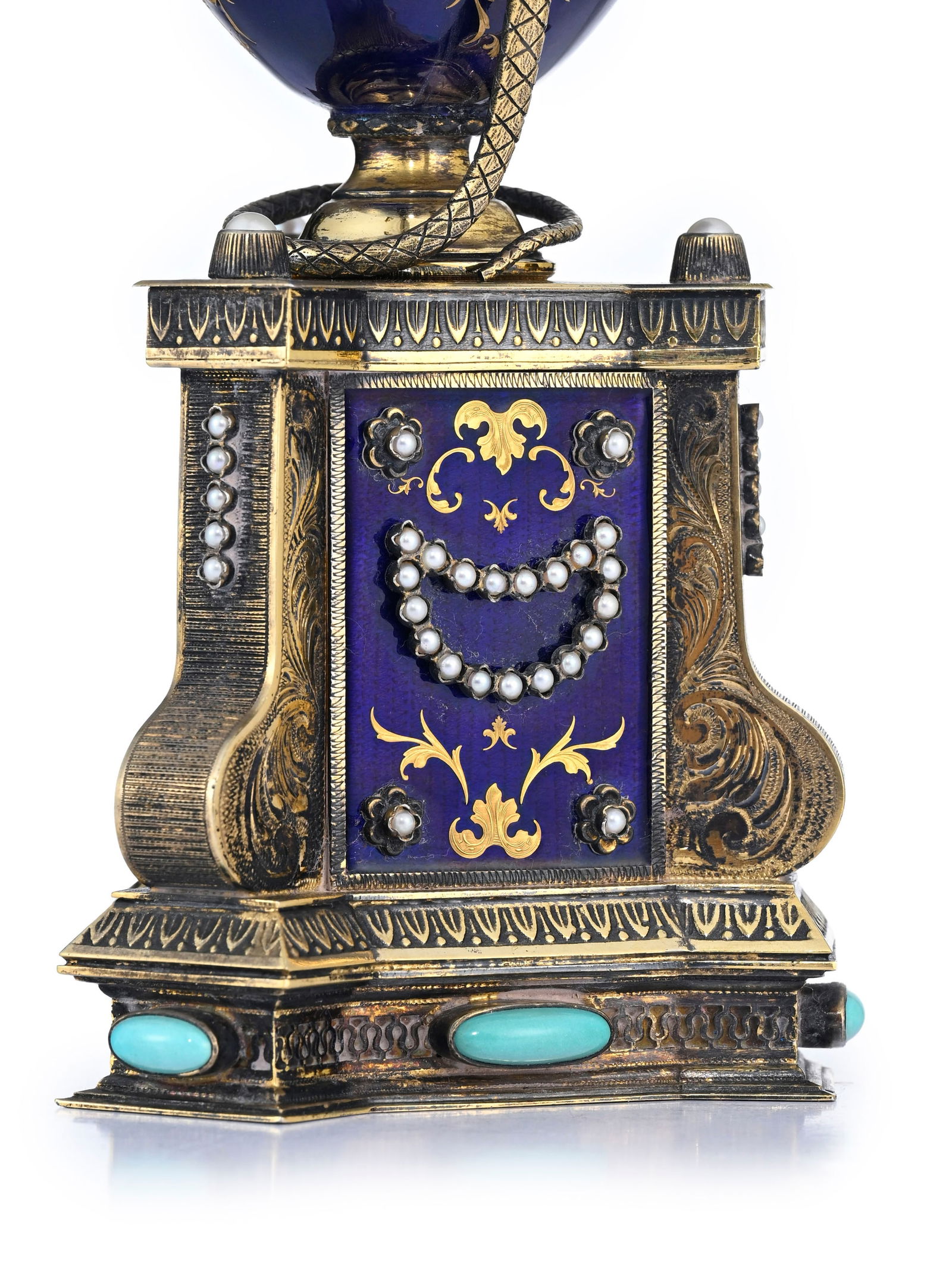 Horloge à cercle tournant en forme d’œuf, avec boîte à musique, XXe s., da - 12